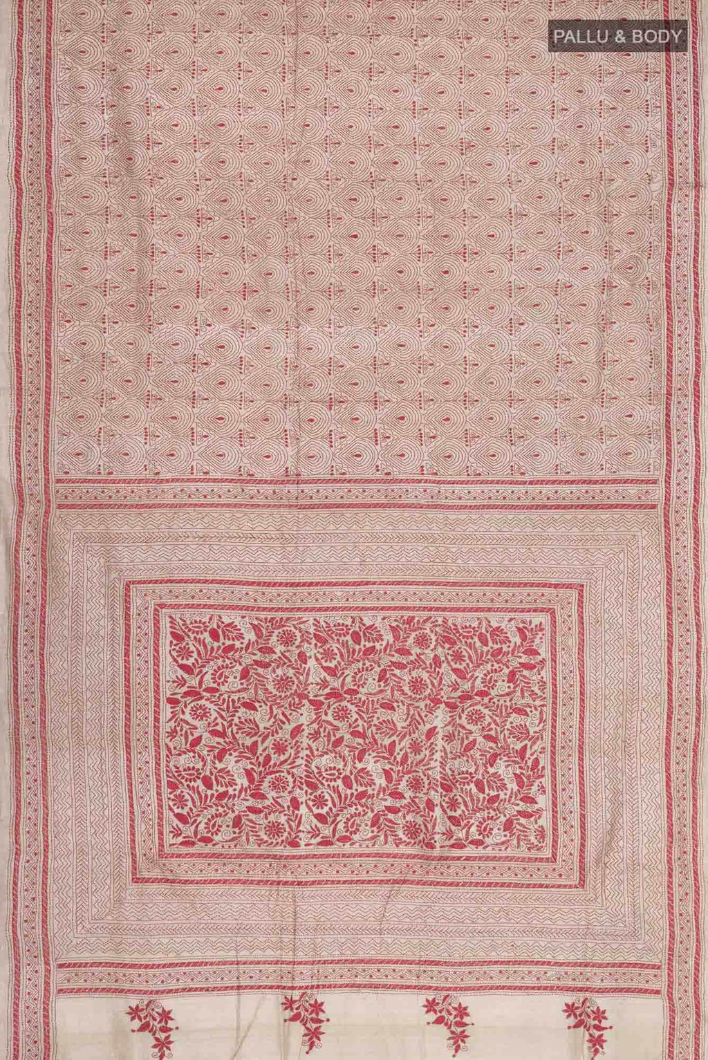 Beige Bhagalpuri Tussar Silk Saree