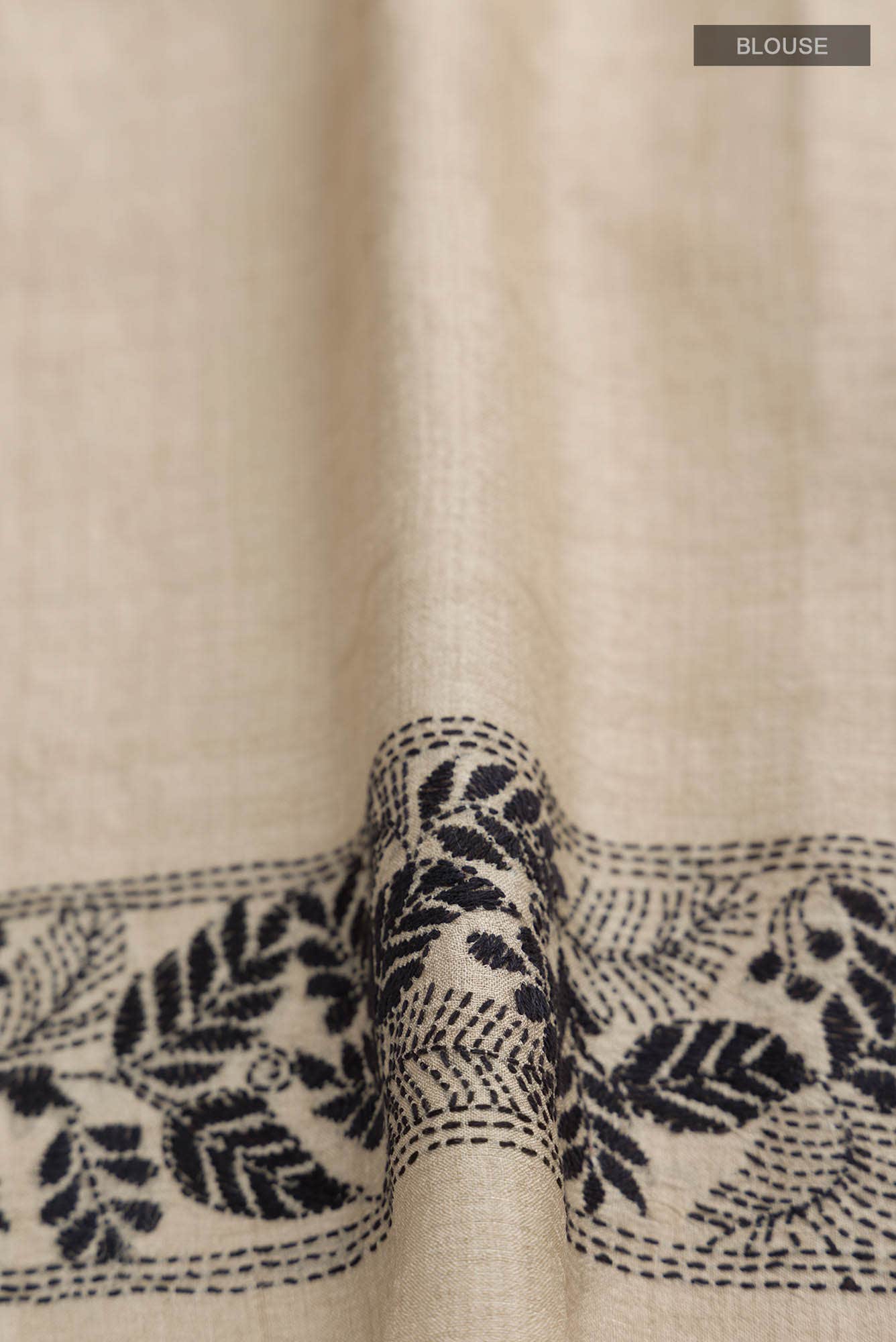 Beige Bhagalpuri Tussar Silk Saree