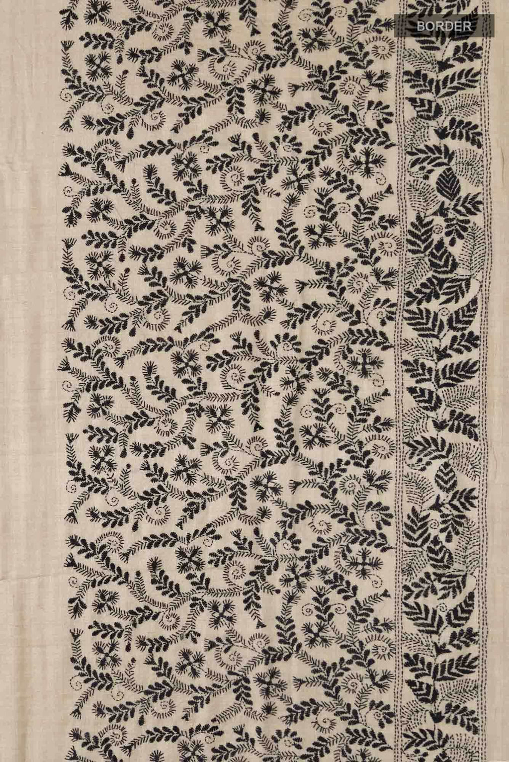Beige Bhagalpuri Tussar Silk Saree