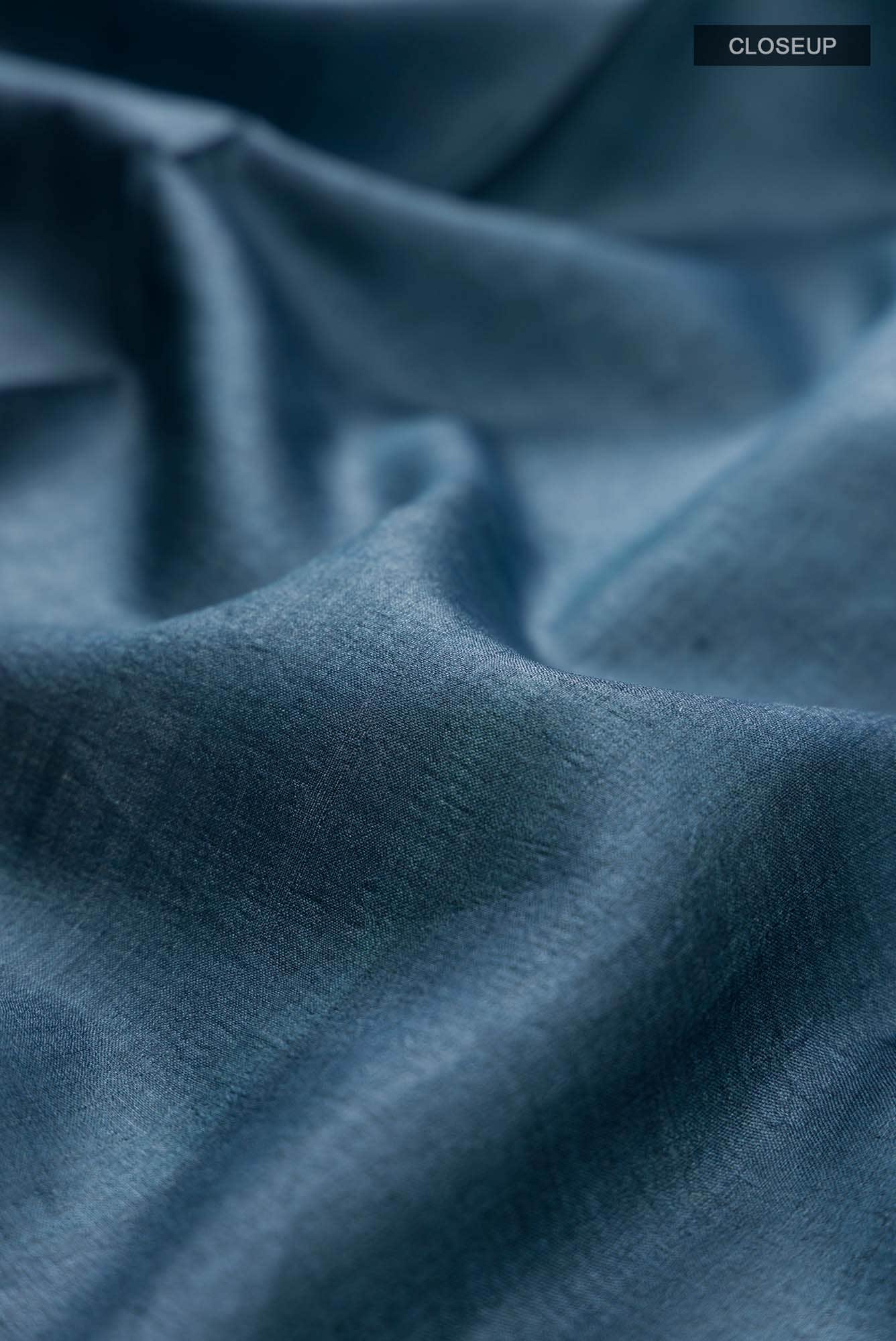 Blue Bhagalpuri Tussar Silk Saree