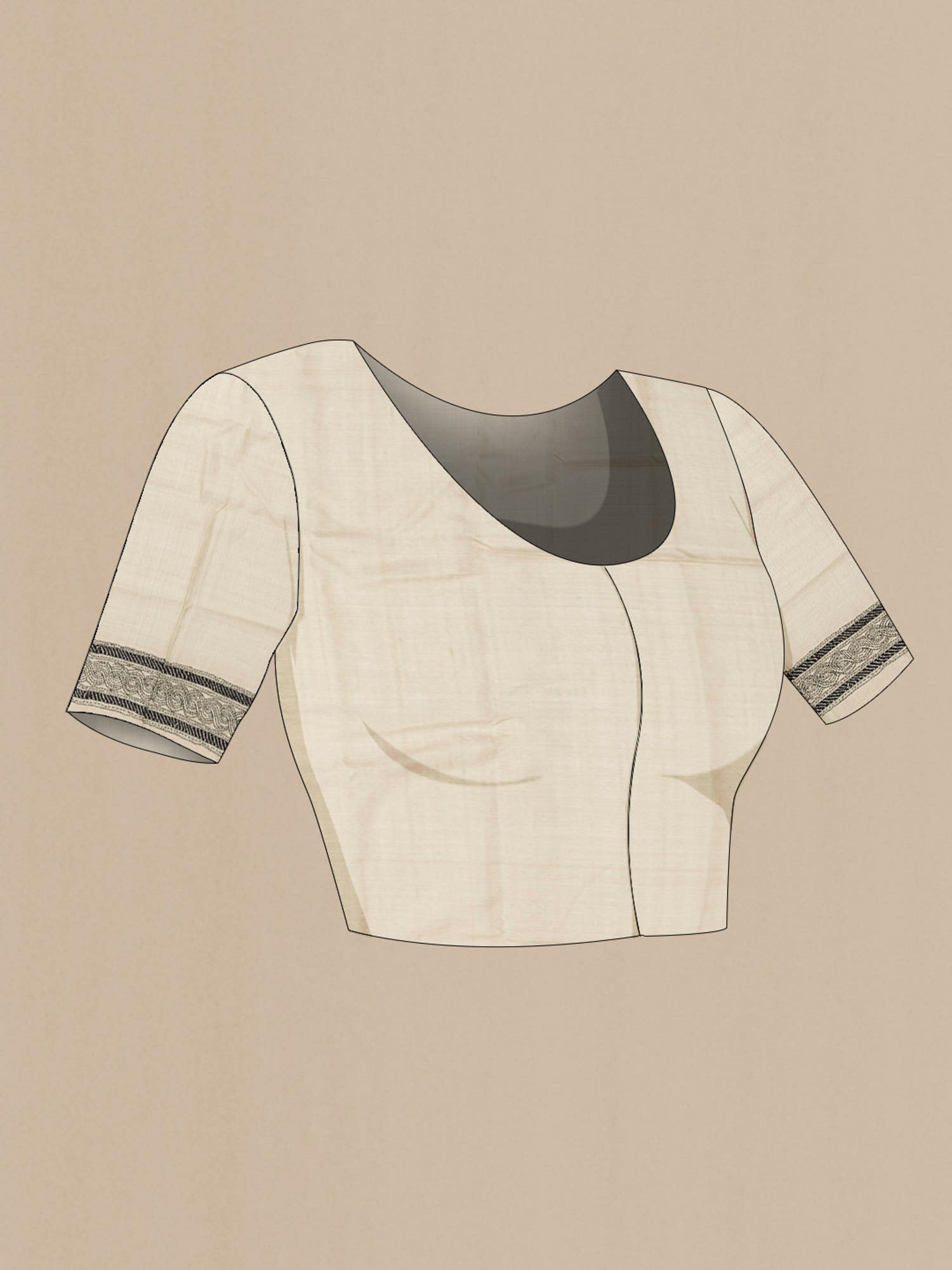 Beige Tussar Saree