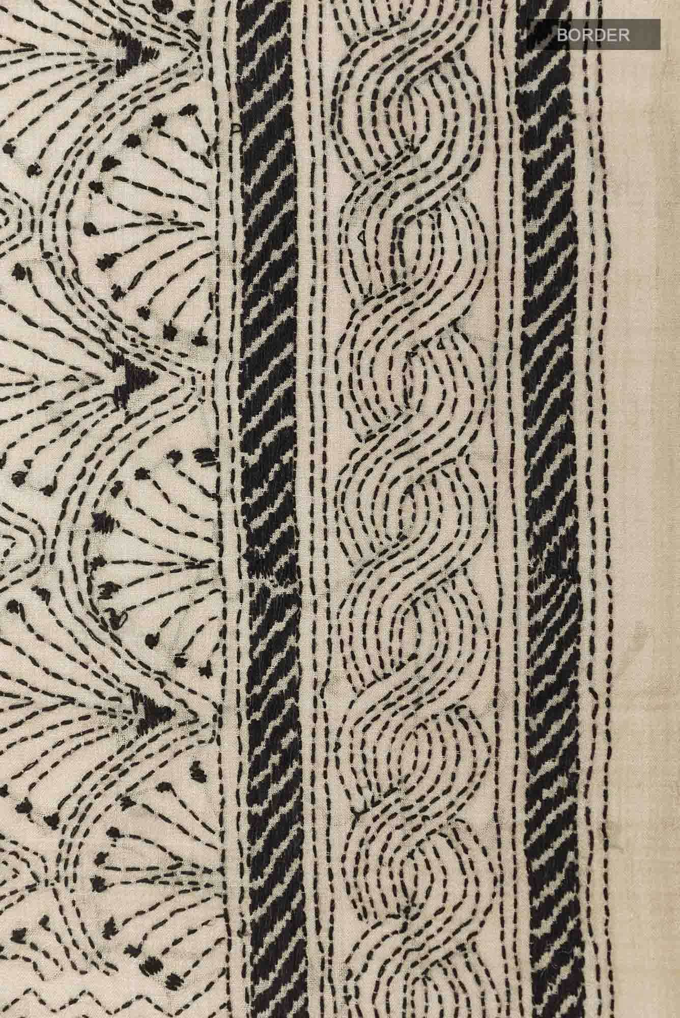 Beige Tussar Saree