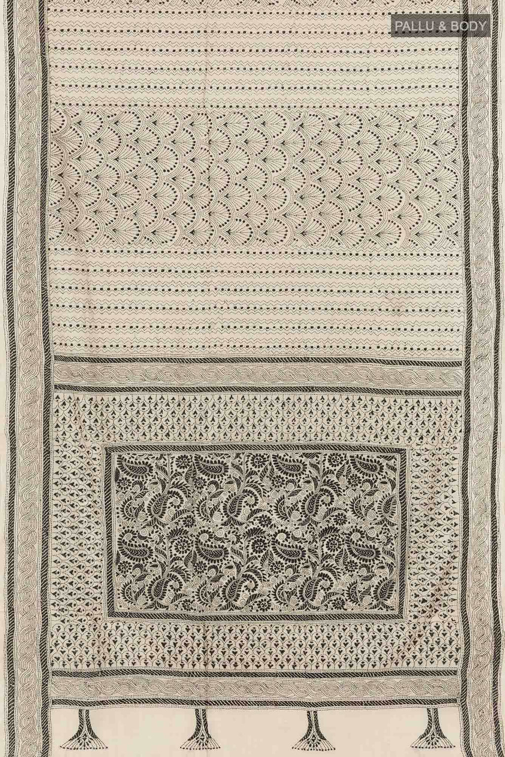 Beige Tussar Saree