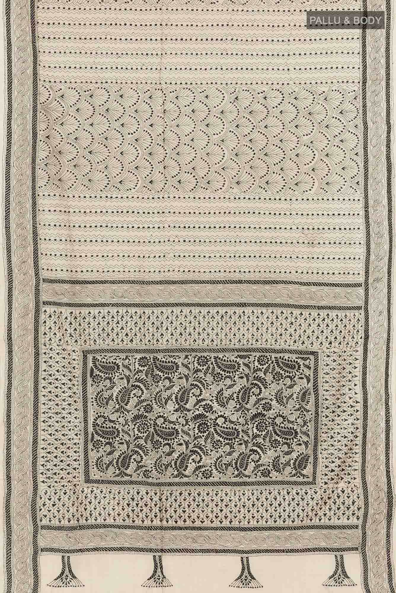 Beige Tussar Saree