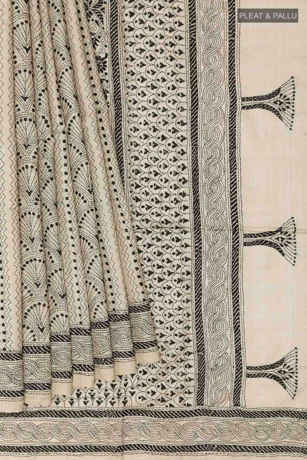 Beige Tussar Saree