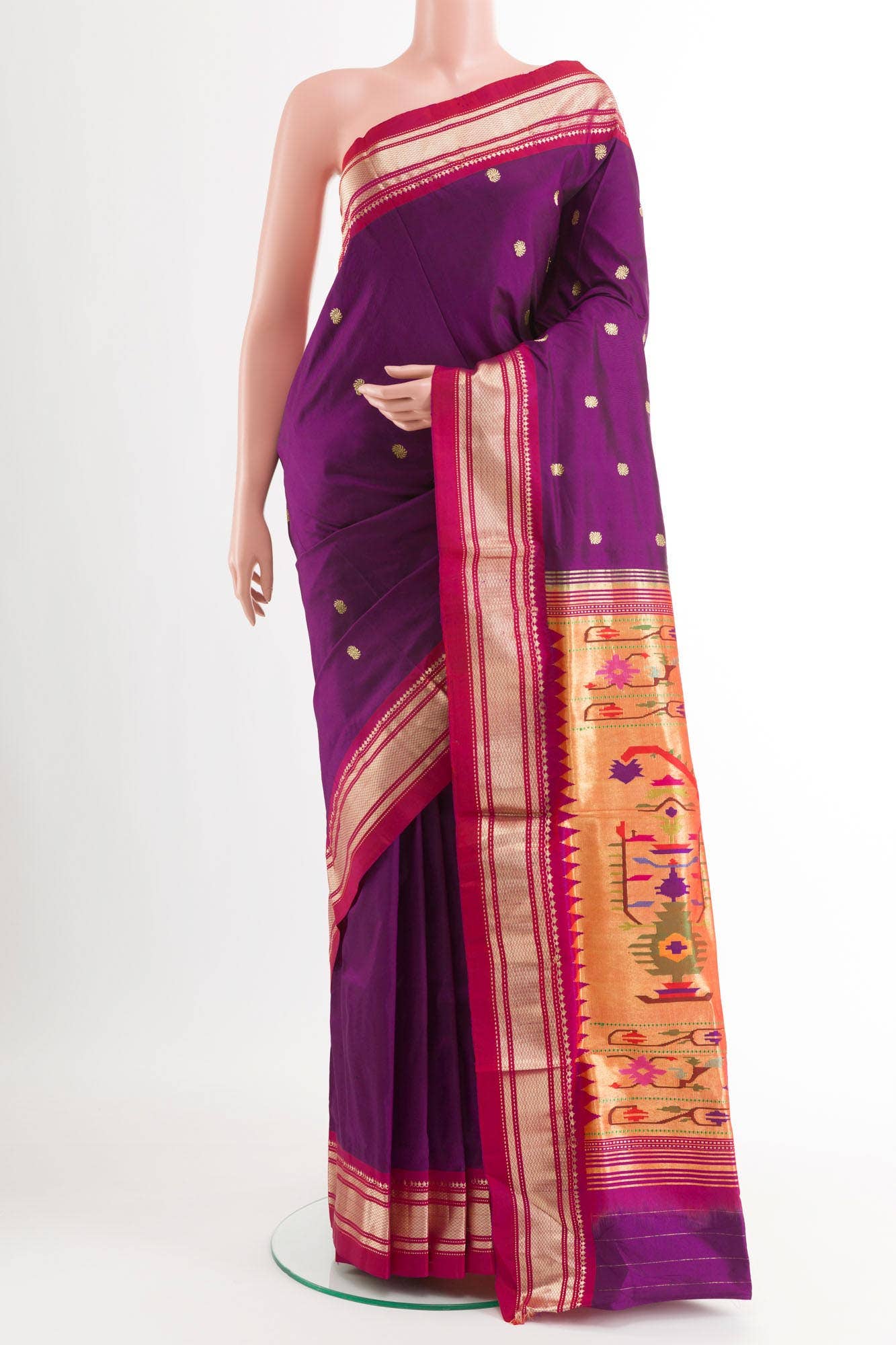 Magenta Paithani Silk Saree