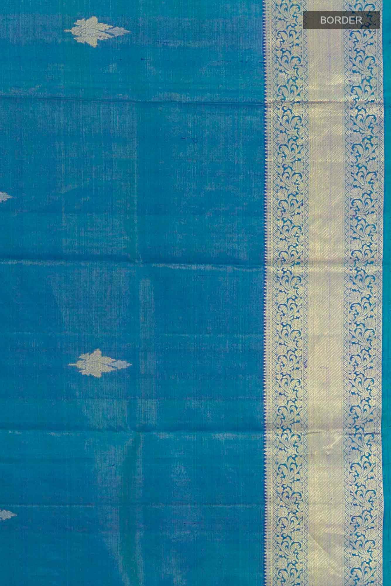 Blue Dual Tone Kanchipuram Silk Saree