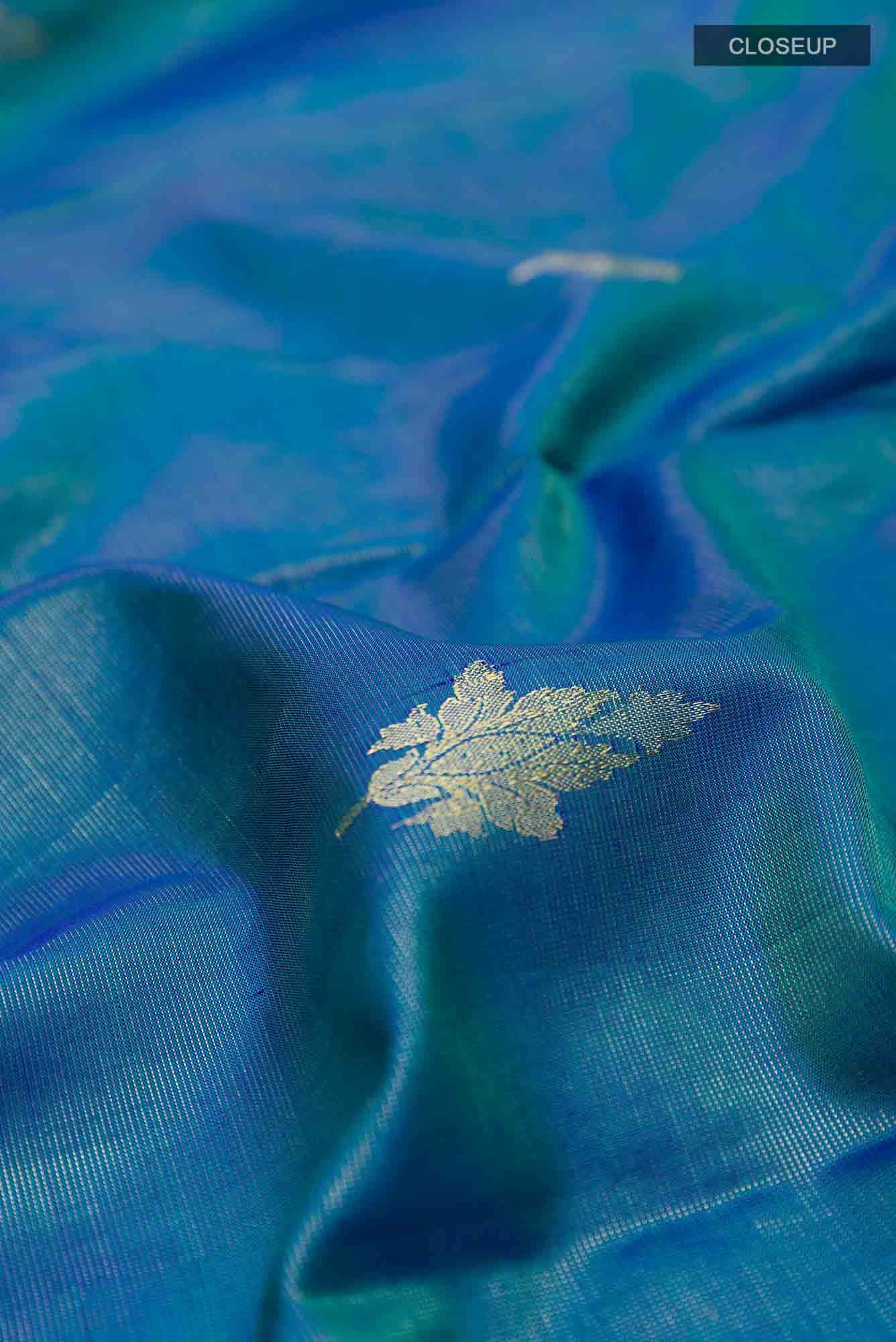 Blue Dual Tone Kanchipuram Silk Saree