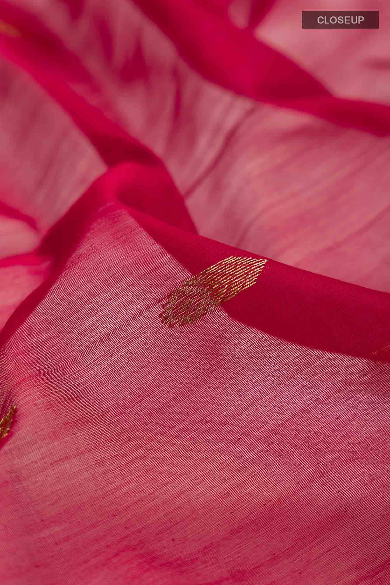 Red Chanderi Silk Cotton Saree