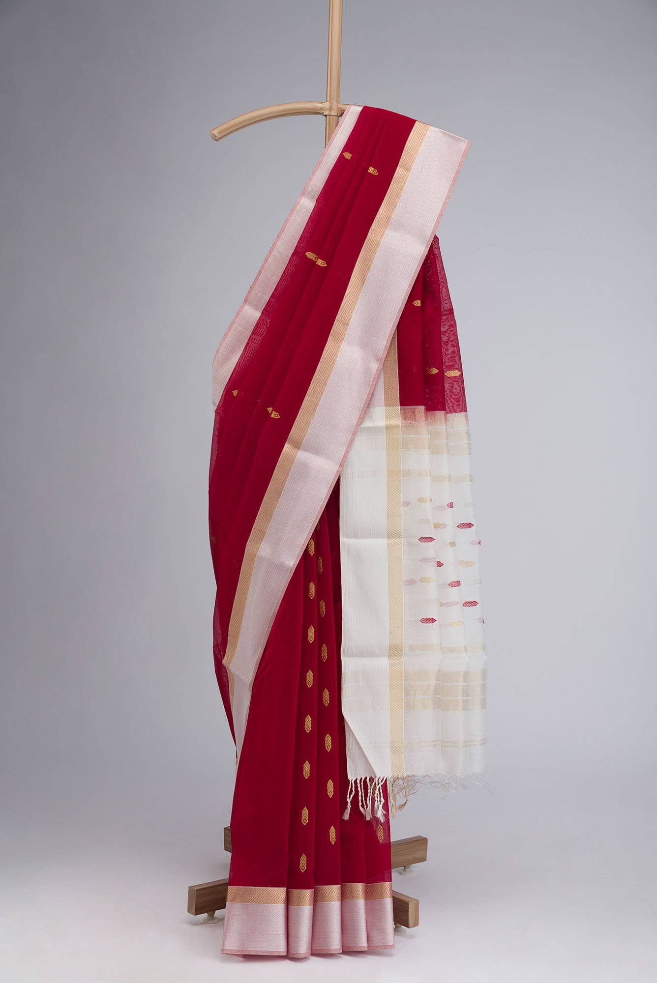 Red Chanderi Silk Cotton Saree