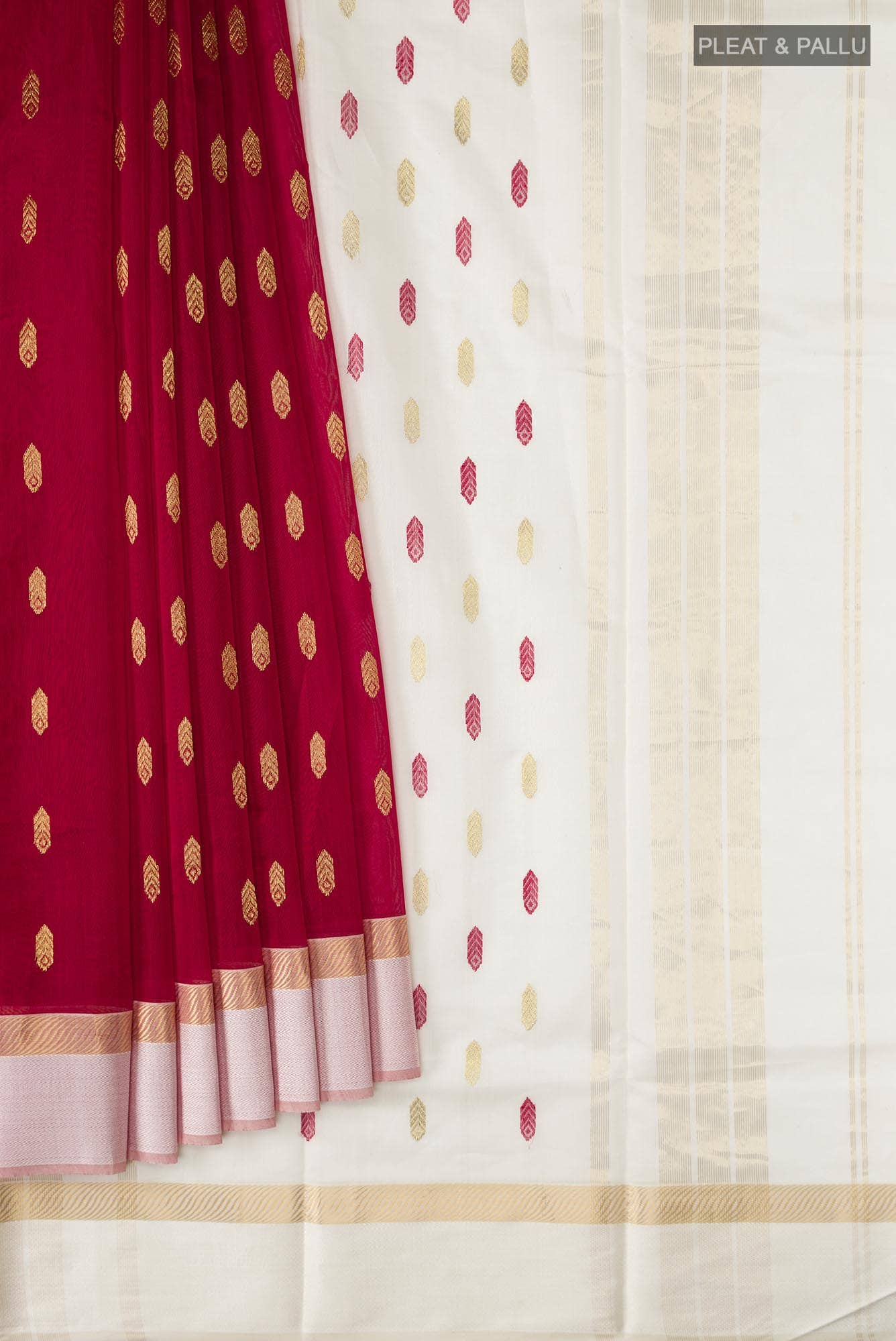 Red Chanderi Silk Cotton Saree