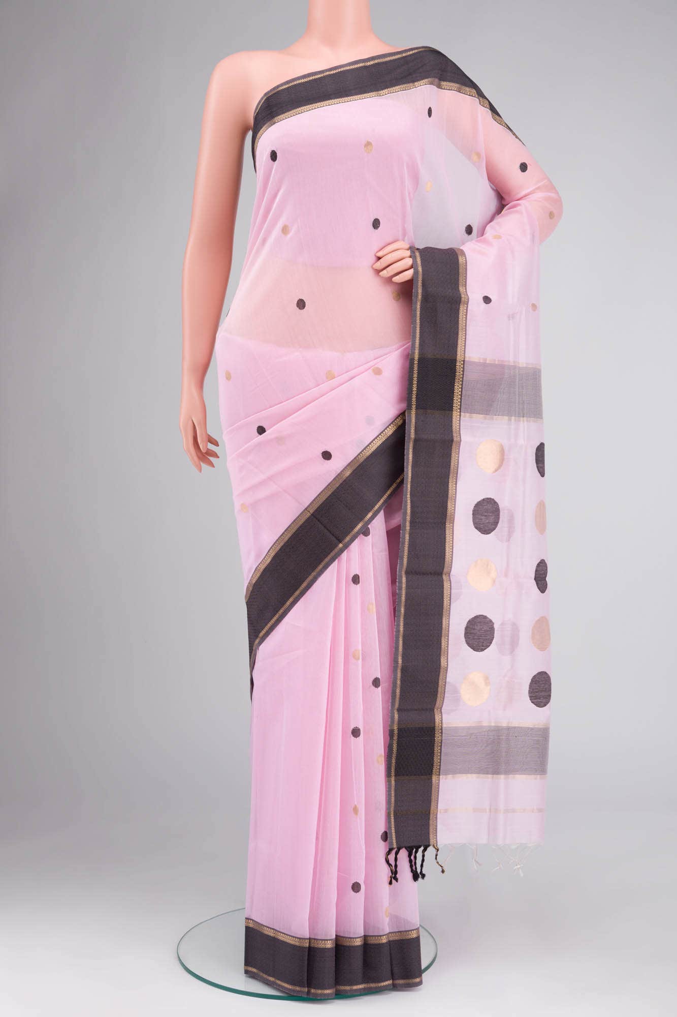 Pink Chanderi Silk Cotton Saree