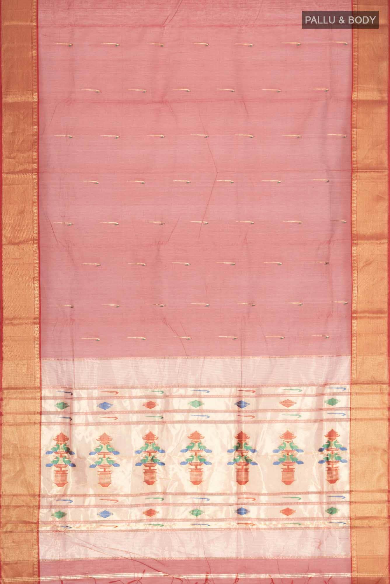 Maroon Chanderi Silk Cotton Saree