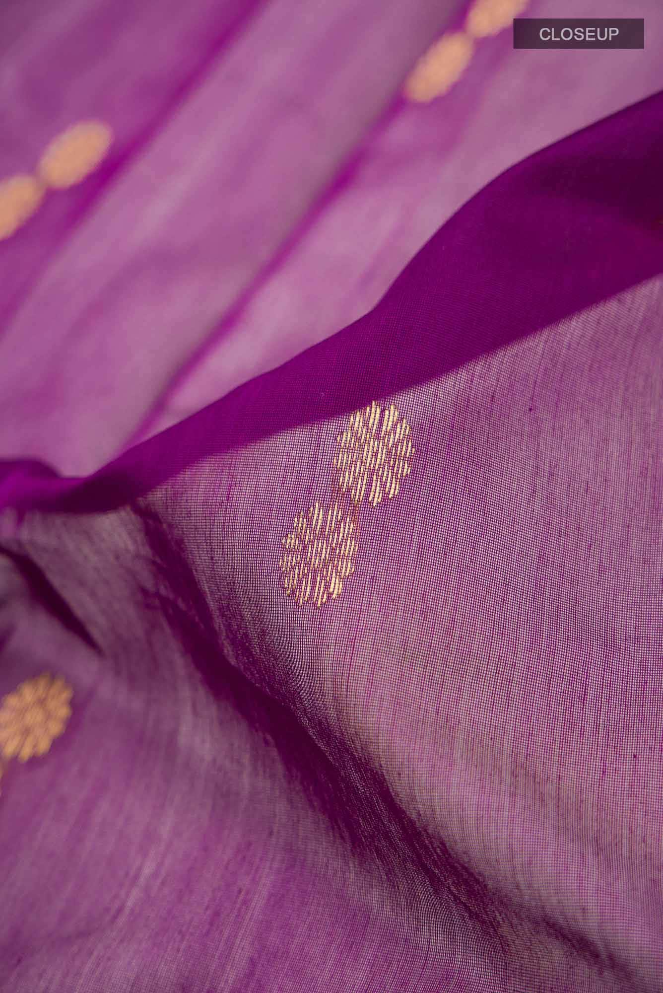 Violet Chanderi Silk Cotton Saree