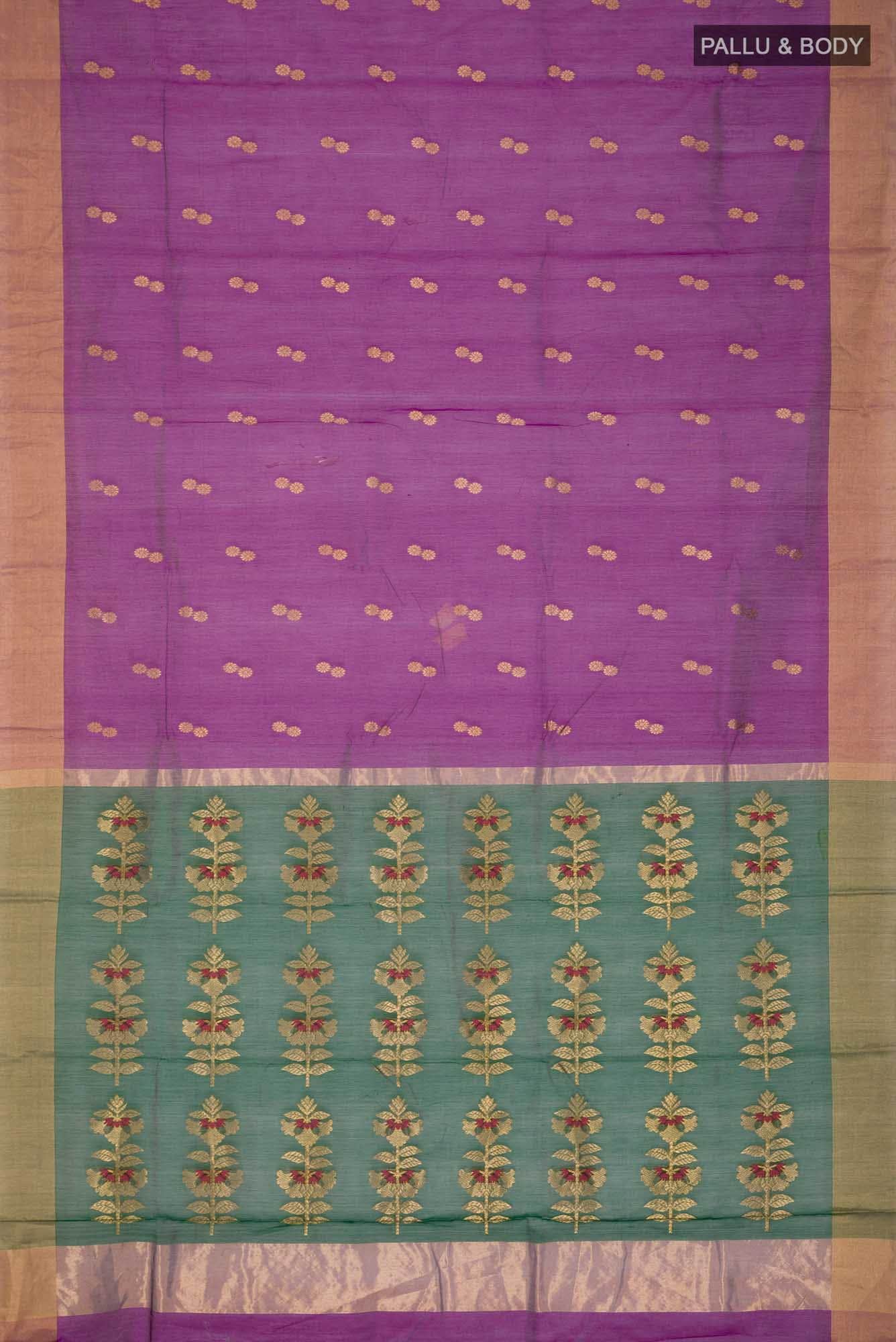 Violet Chanderi Silk Cotton Saree