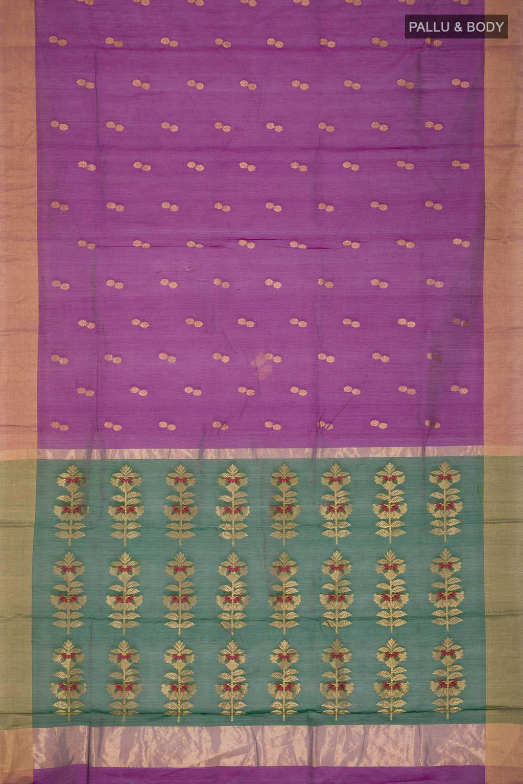 Violet Chanderi Silk Cotton Saree