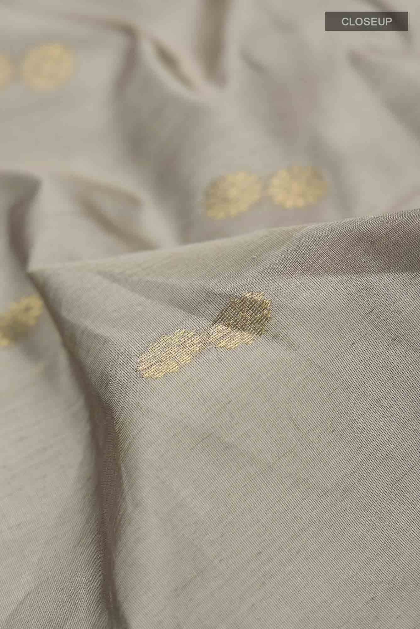 Grey Chanderi Silk Cotton Saree