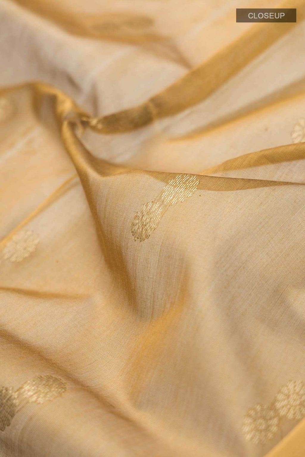 Mustard Chanderi Silk Cotton Saree