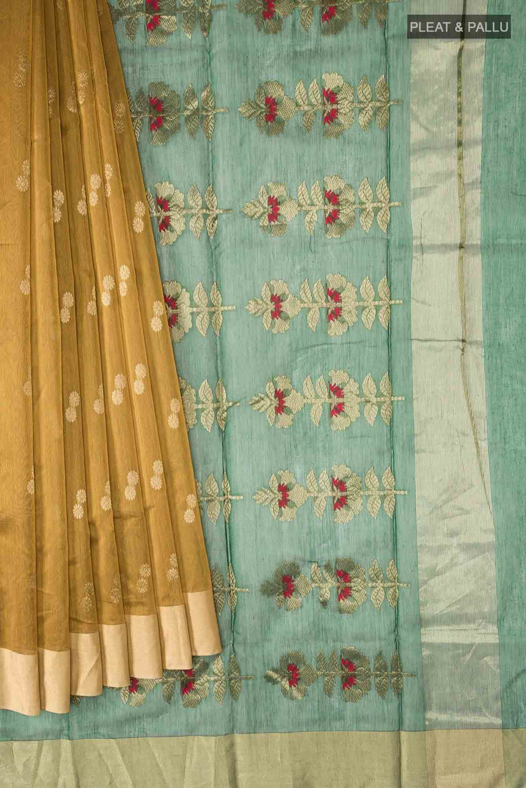 Mustard Chanderi Silk Cotton Saree