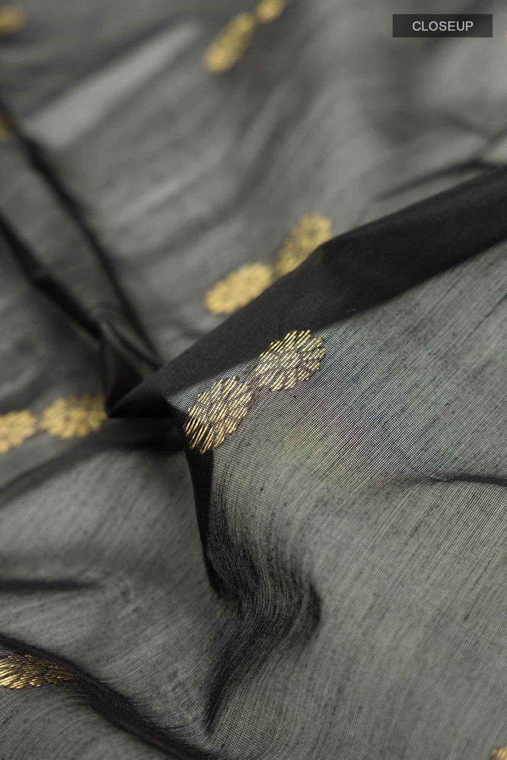 Black Chanderi Silk Cotton Saree