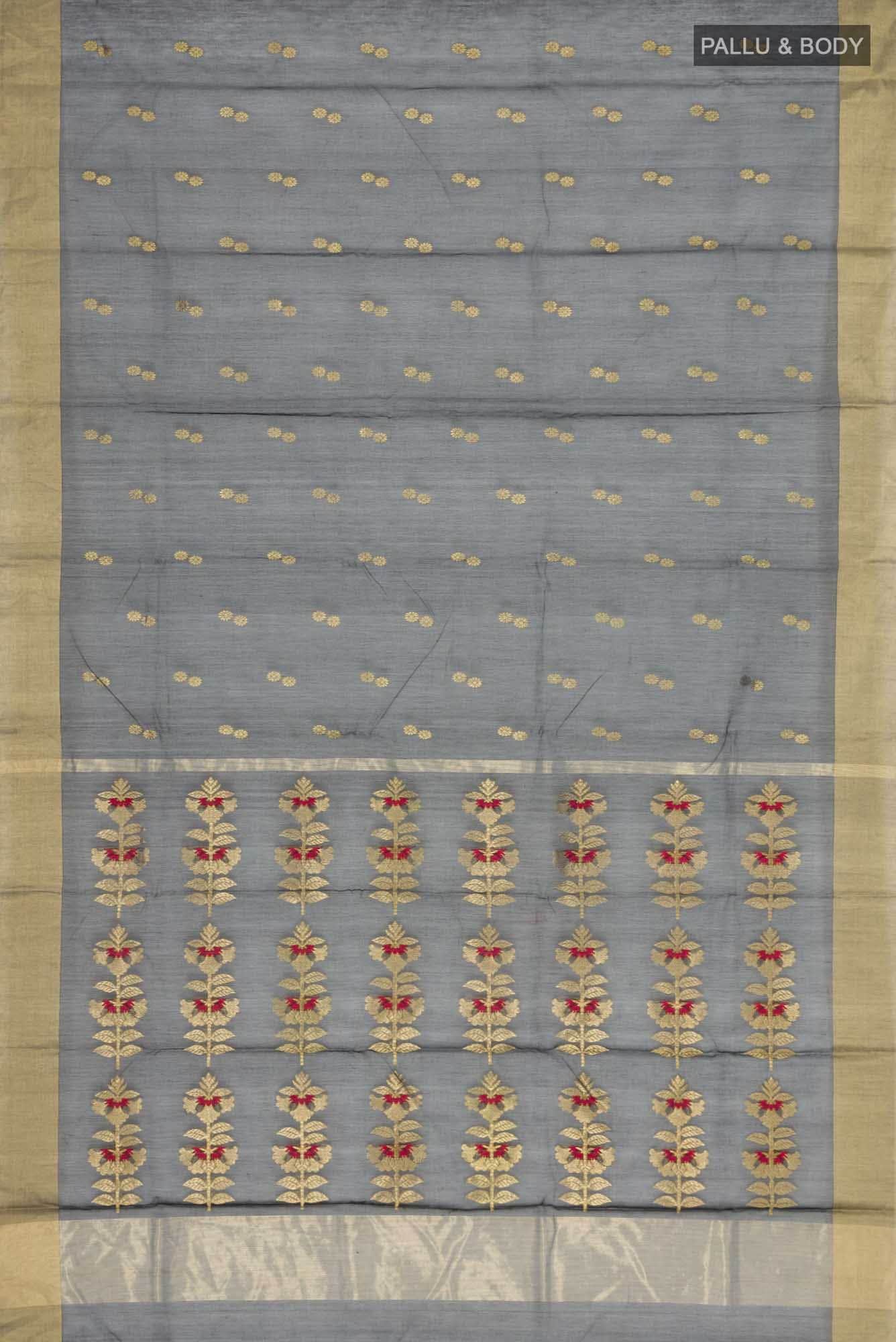 Black Chanderi Silk Cotton Saree