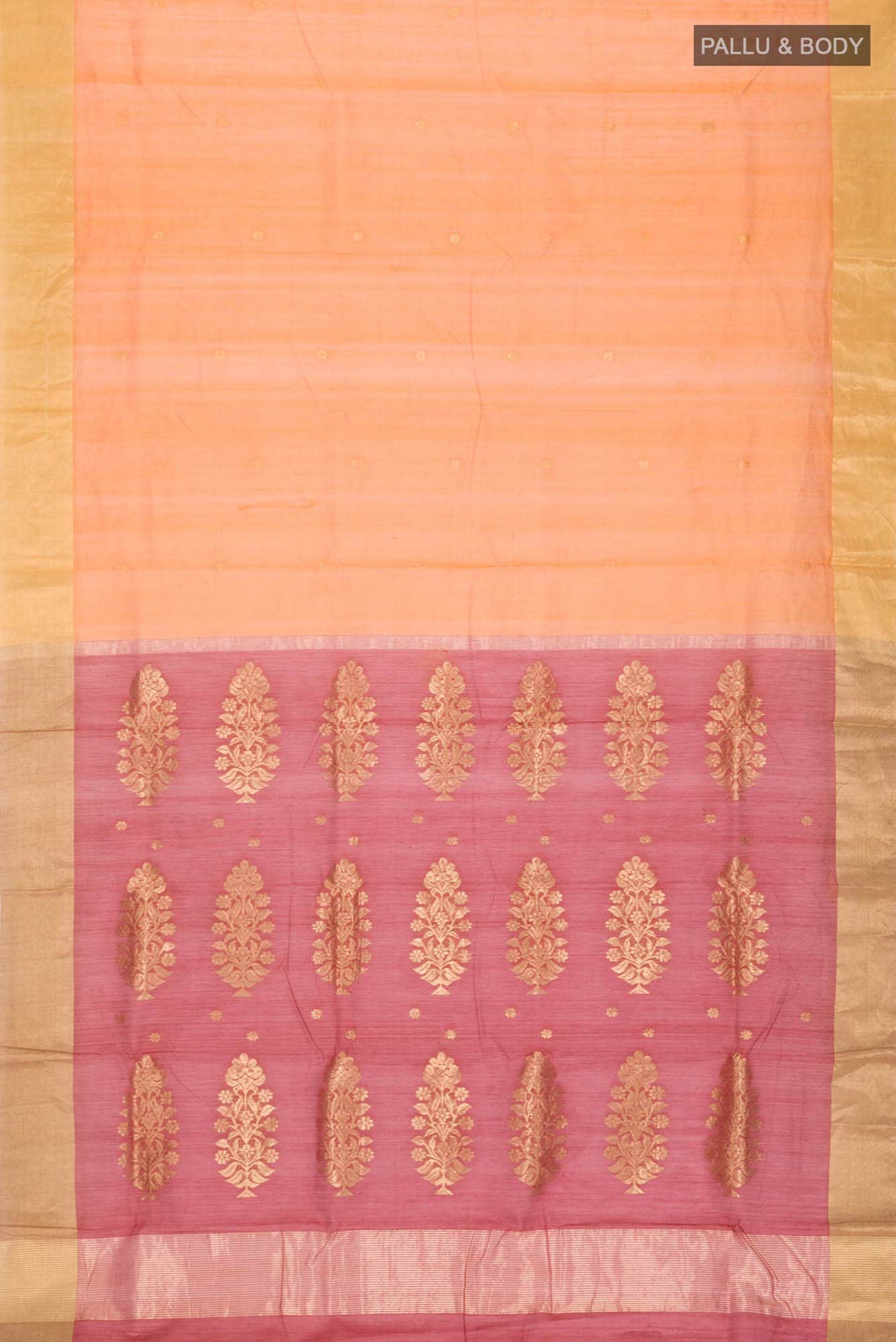 Orange Chanderi Silk Cotton Saree