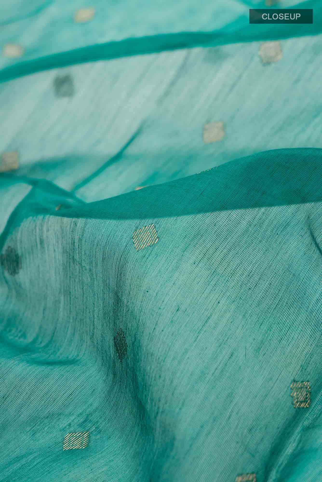 Green Chanderi Silk Cotton Saree