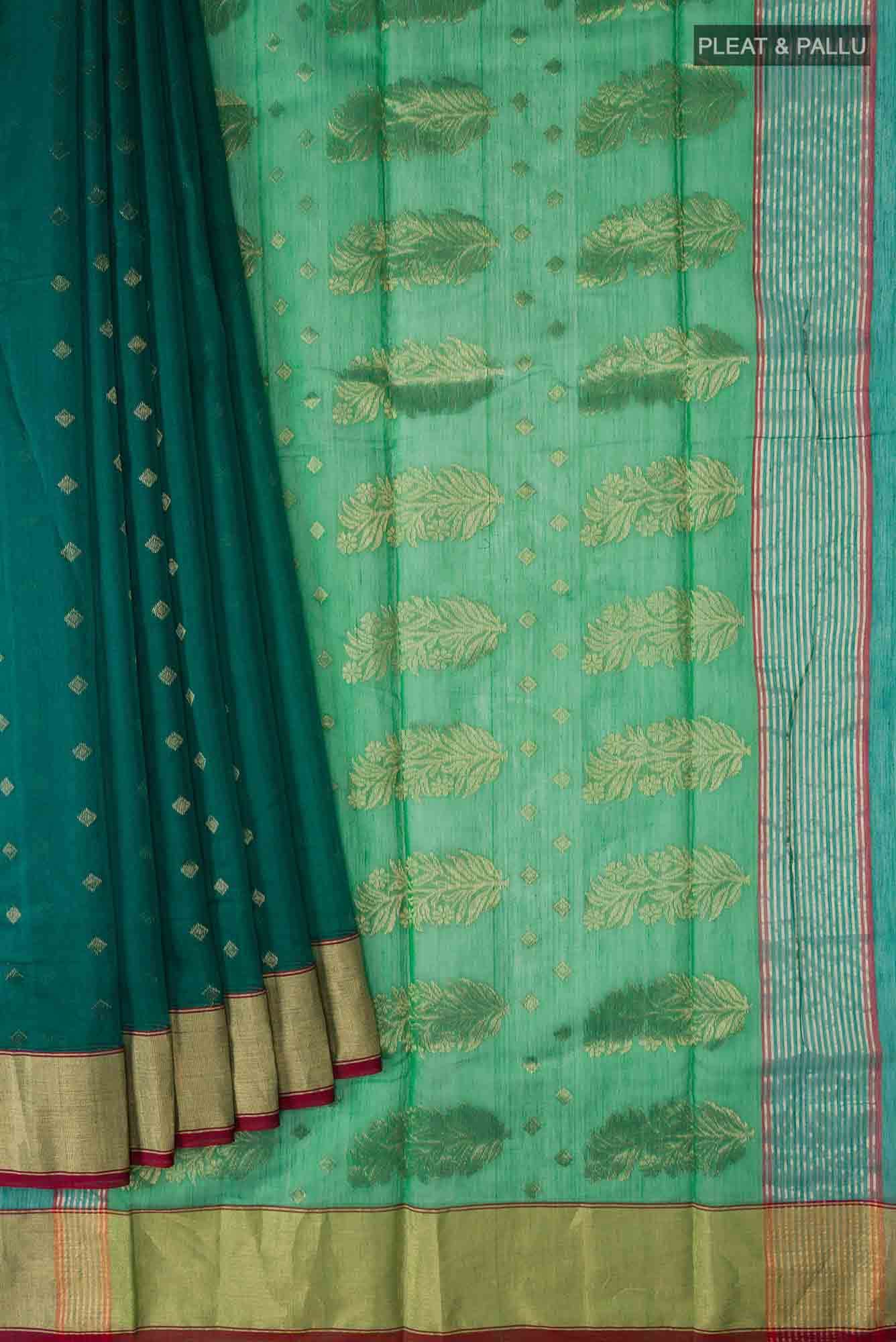 Green Chanderi Silk Cotton Saree