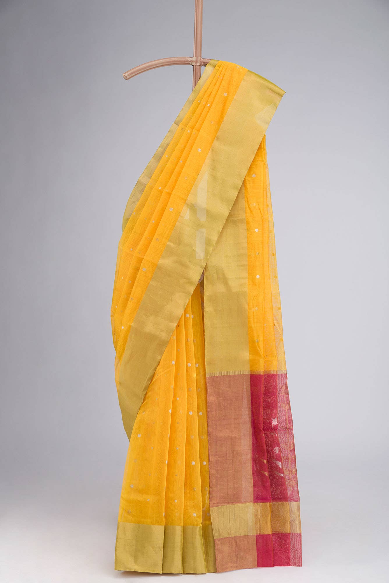 Yellow Chanderi Silk Cotton Saree