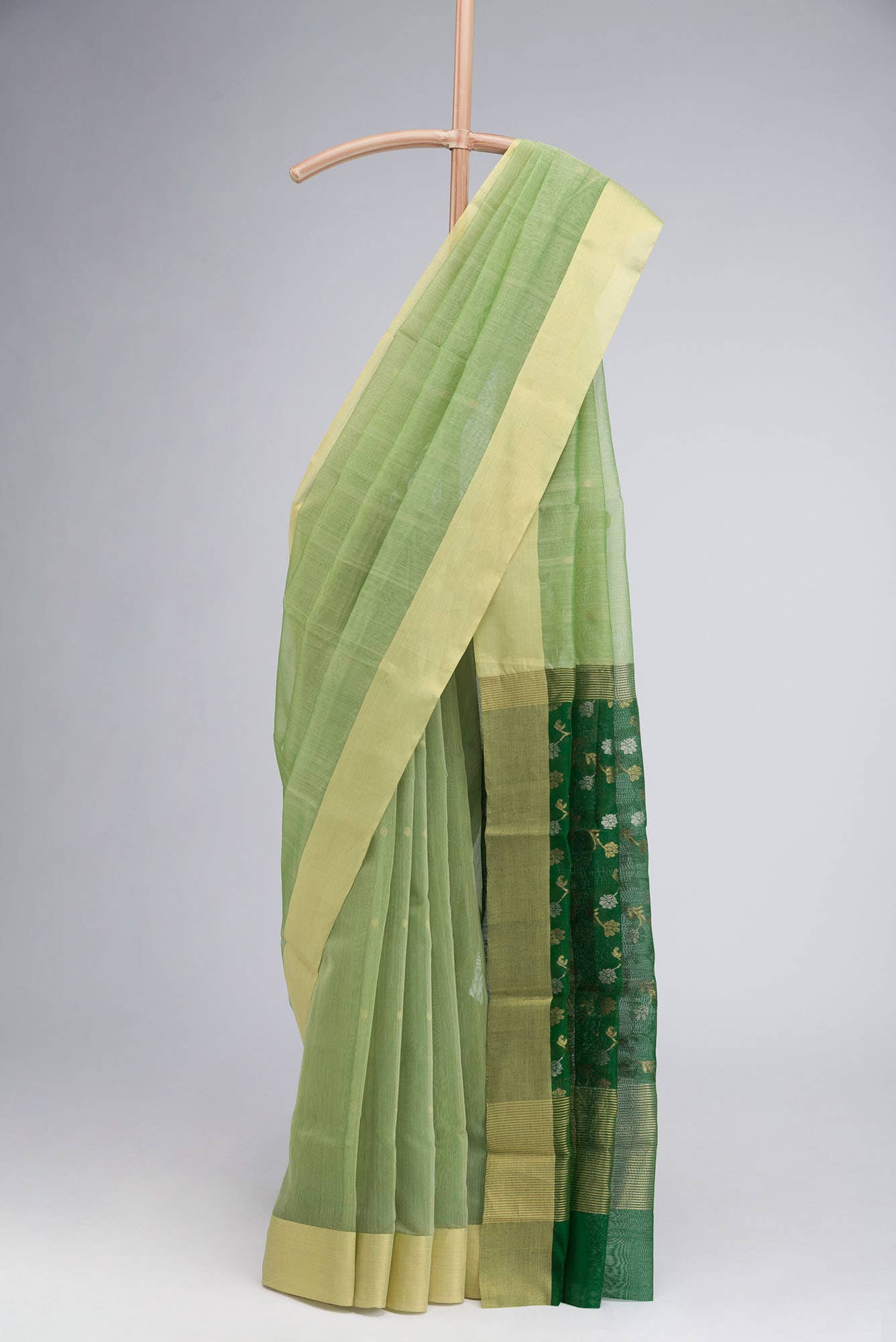 Green Chanderi Silk Cotton Saree
