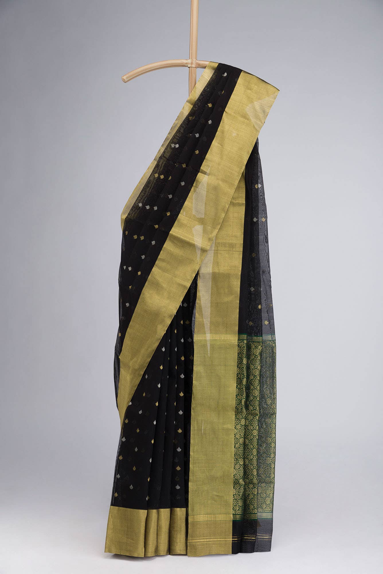 Black Chanderi Silk Cotton Saree