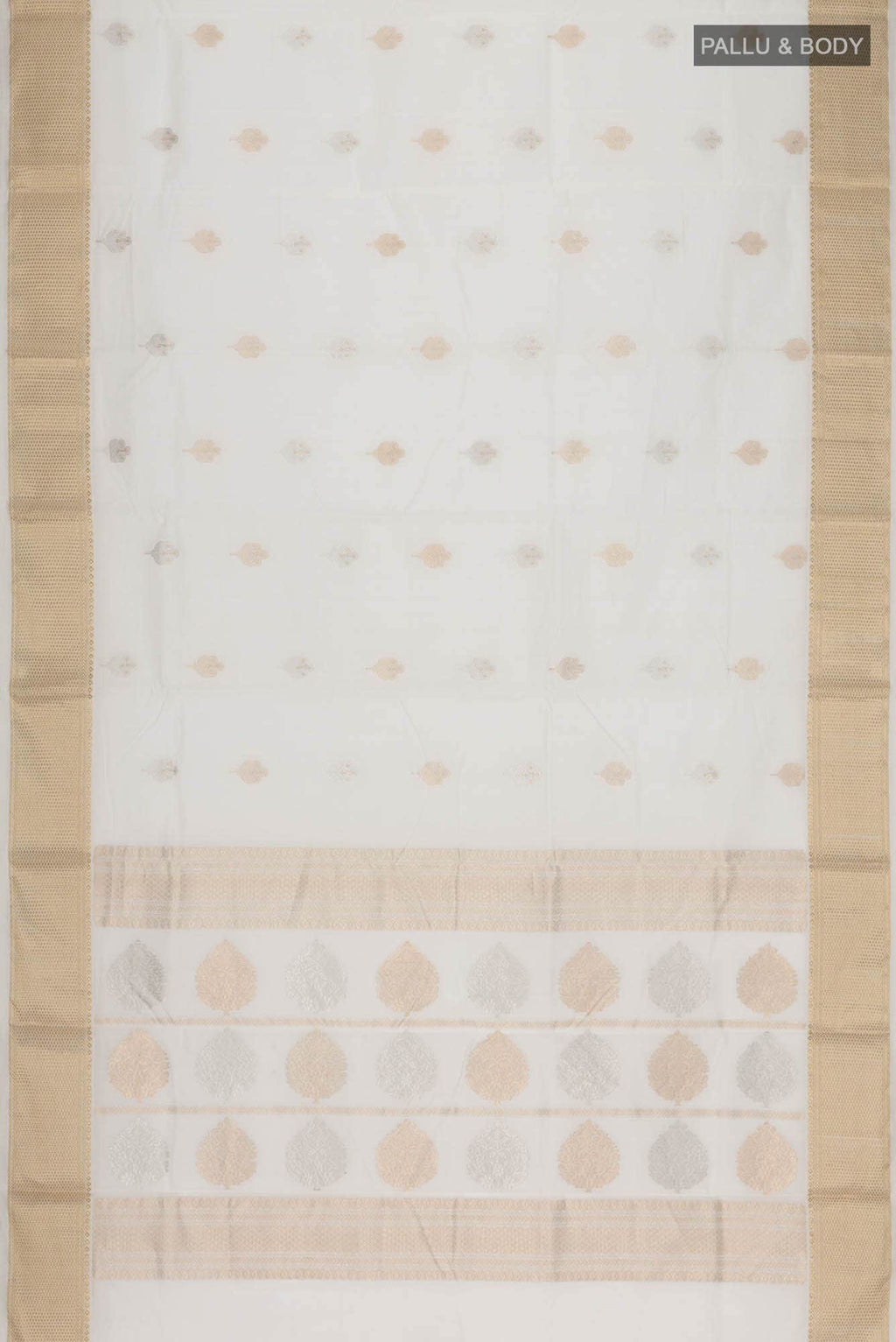 White Chanderi Silk Cotton Saree