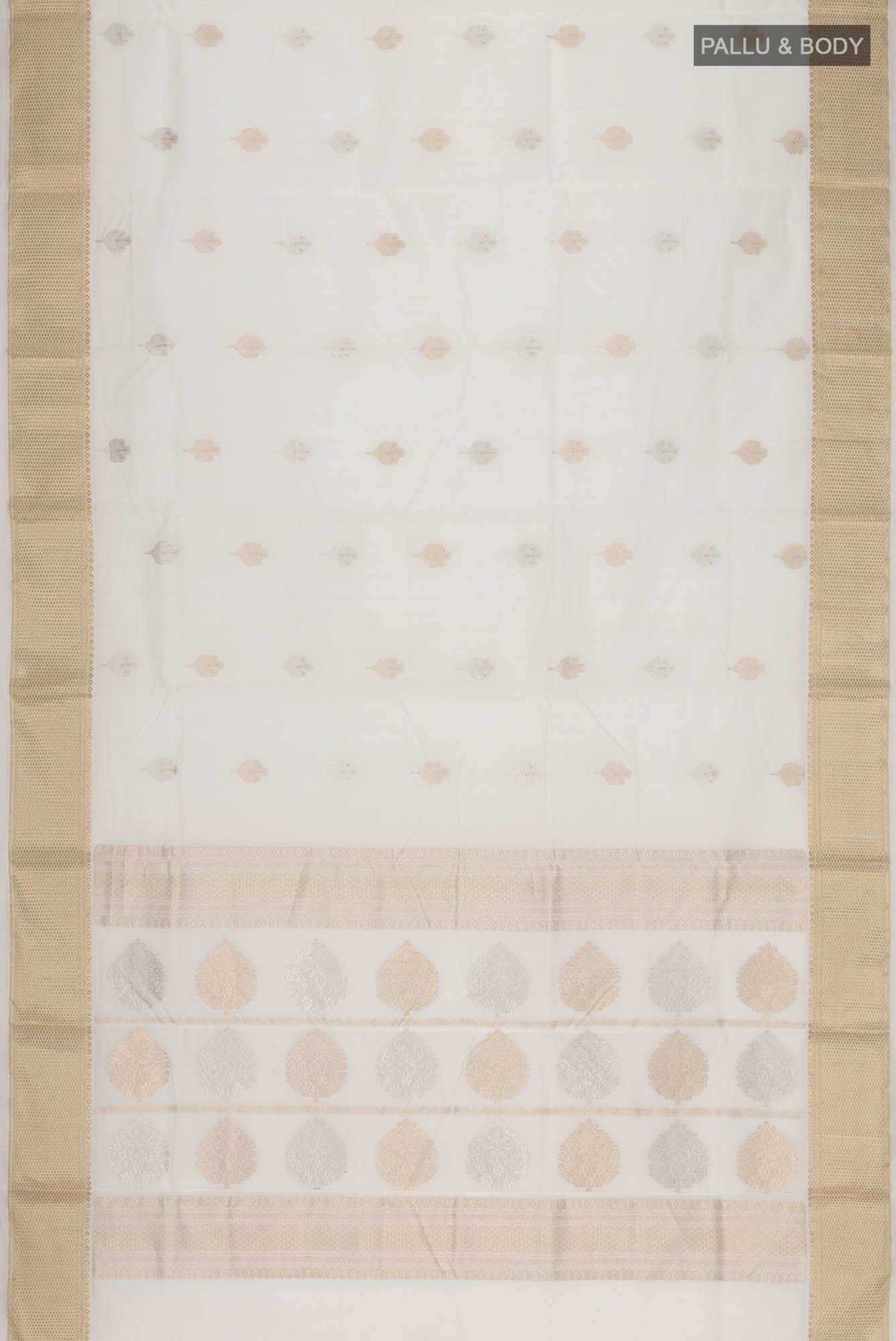 White Chanderi Silk Cotton Saree
