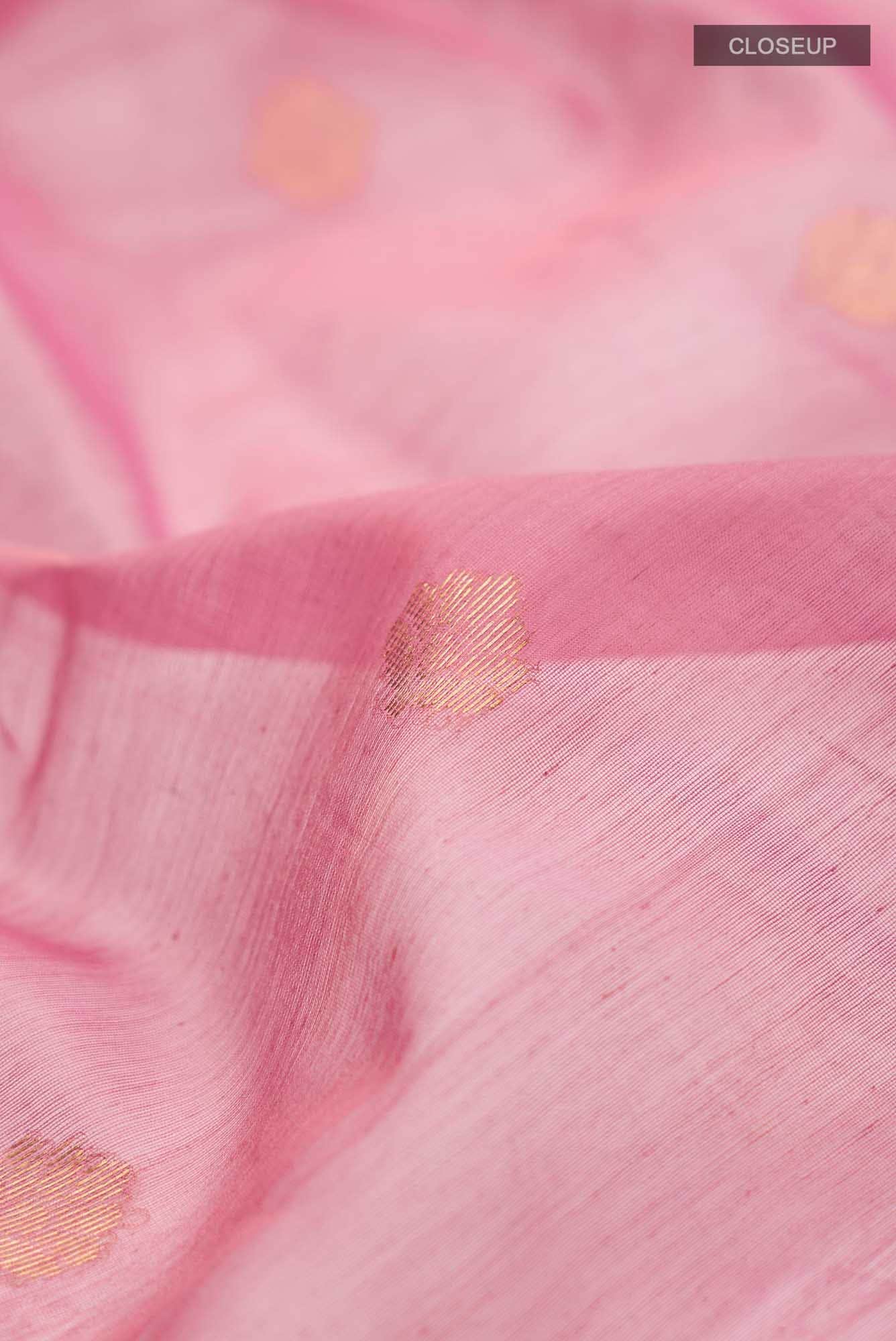 Pink Chanderi Silk Cotton Saree