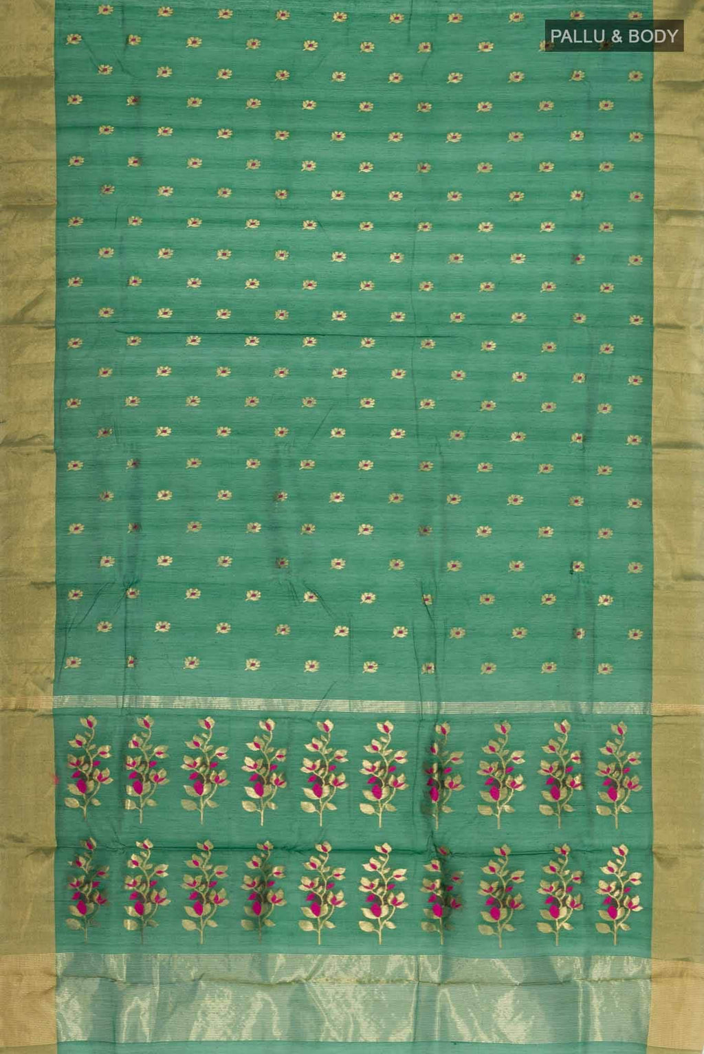 Green Chanderi Silk Cotton Saree