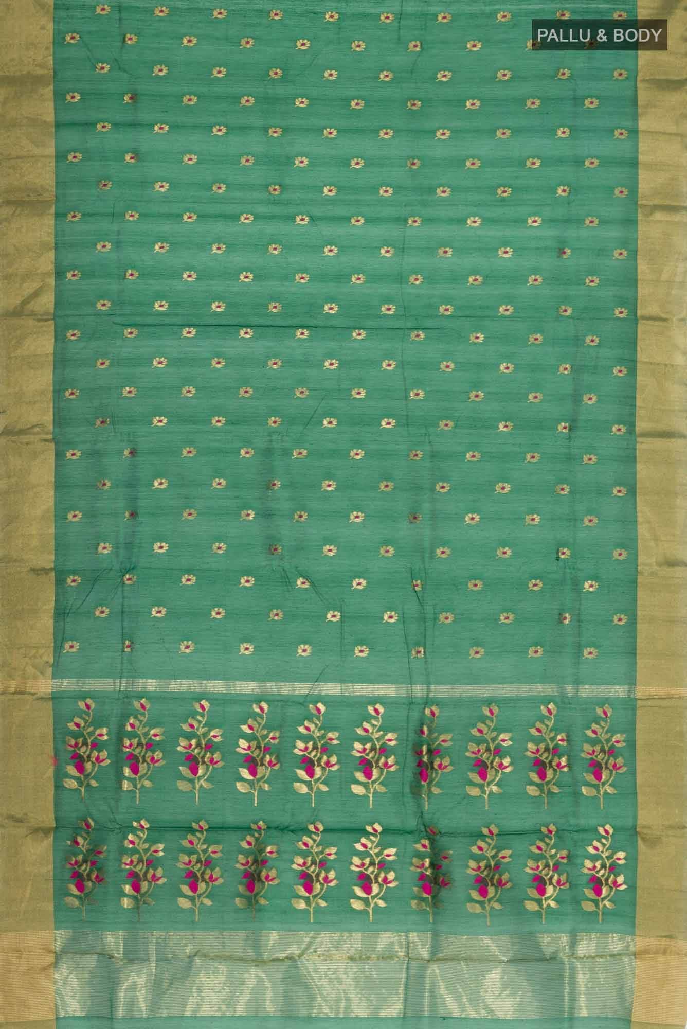 Green Chanderi Silk Cotton Saree