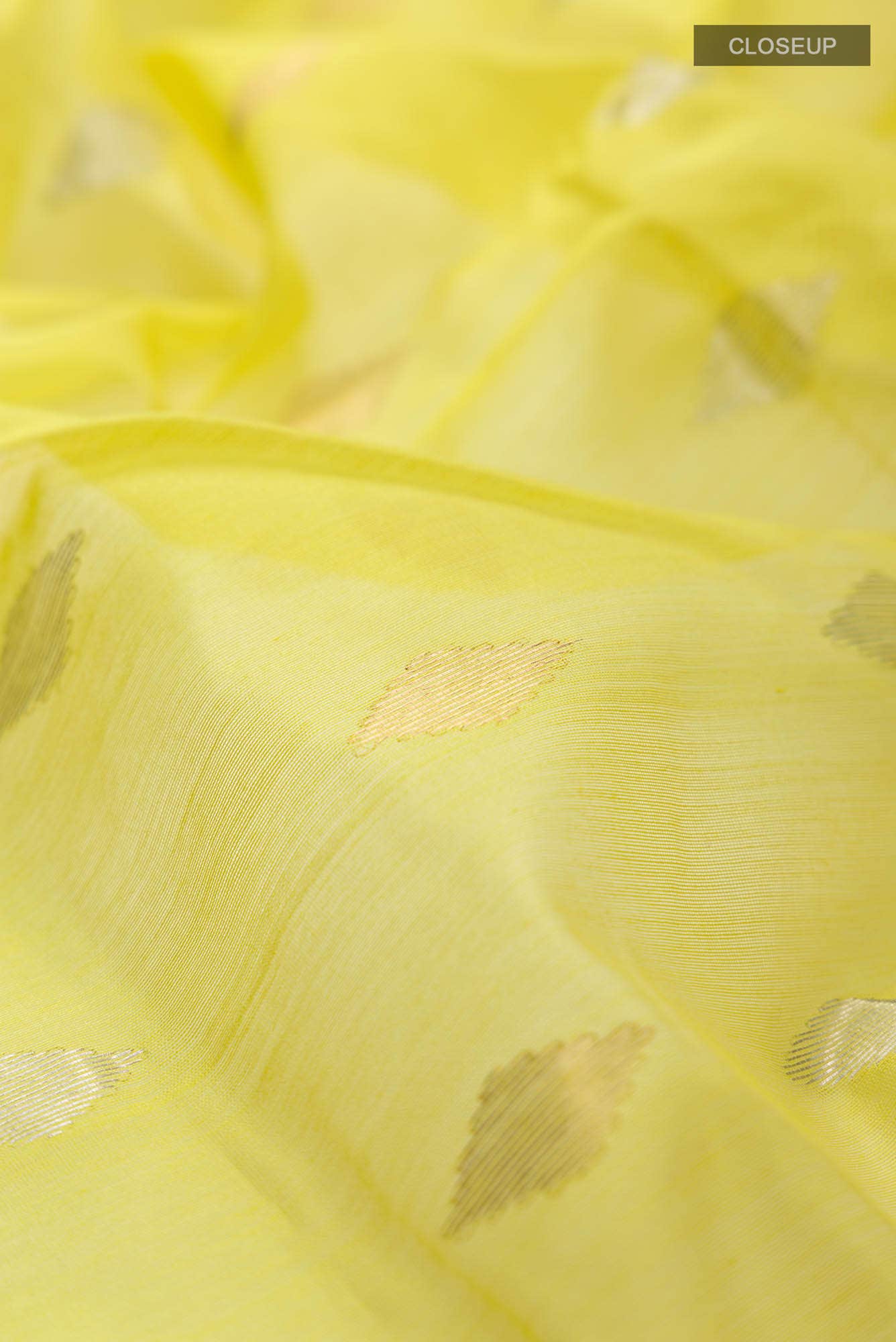 Yellow Chanderi Silk Cotton Saree