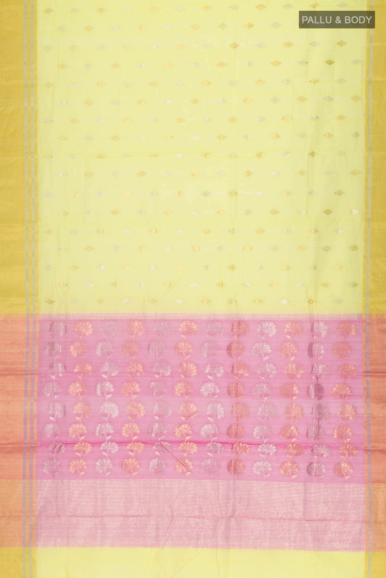 Yellow Chanderi Silk Cotton Saree