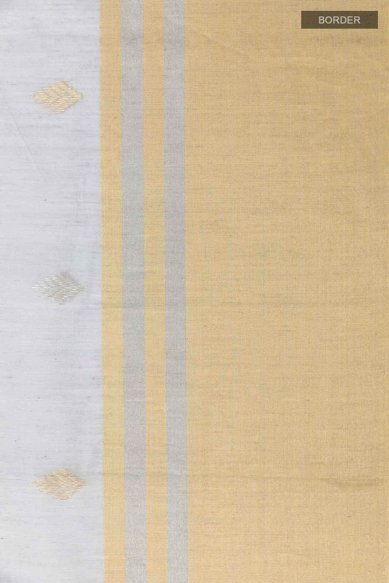 Grey Blended Chanderi Silk Cotton Saree