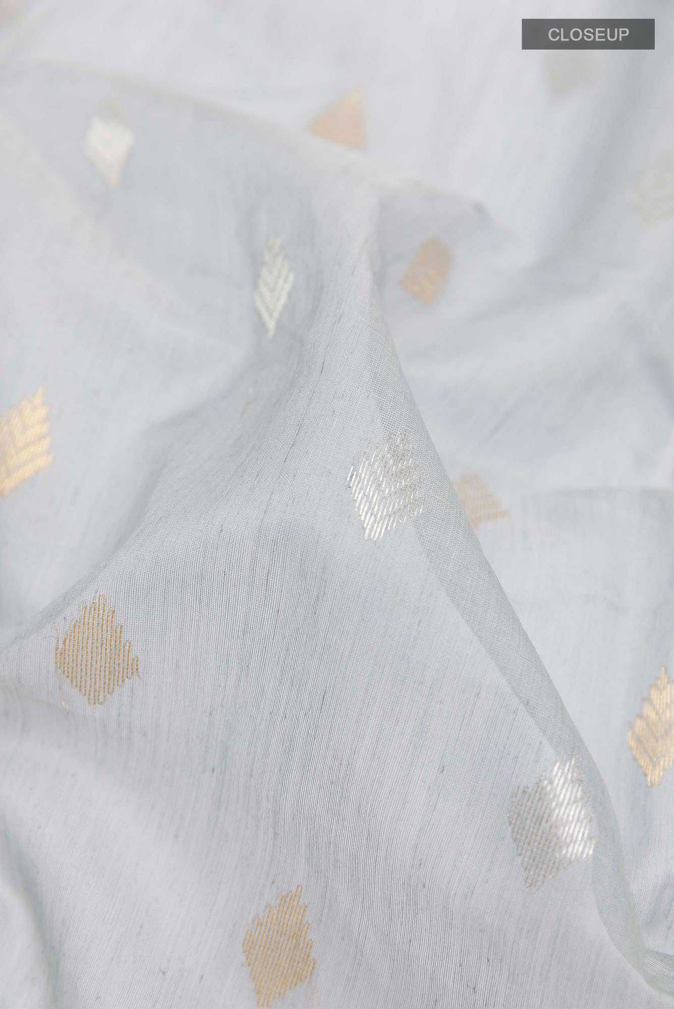 Grey Blended Chanderi Silk Cotton Saree