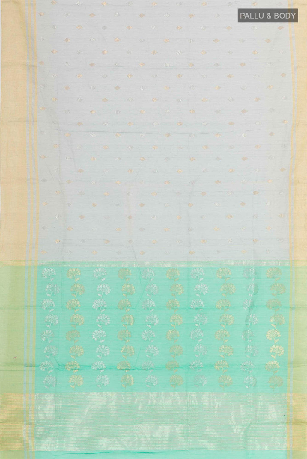 Grey Blended Chanderi Silk Cotton Saree