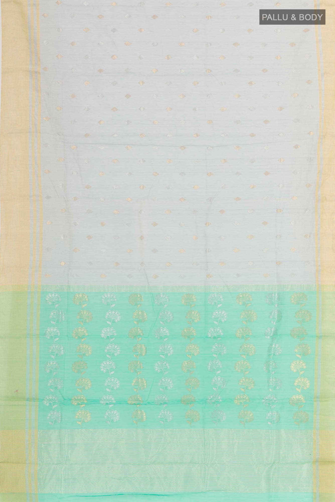 Grey Blended Chanderi Silk Cotton Saree