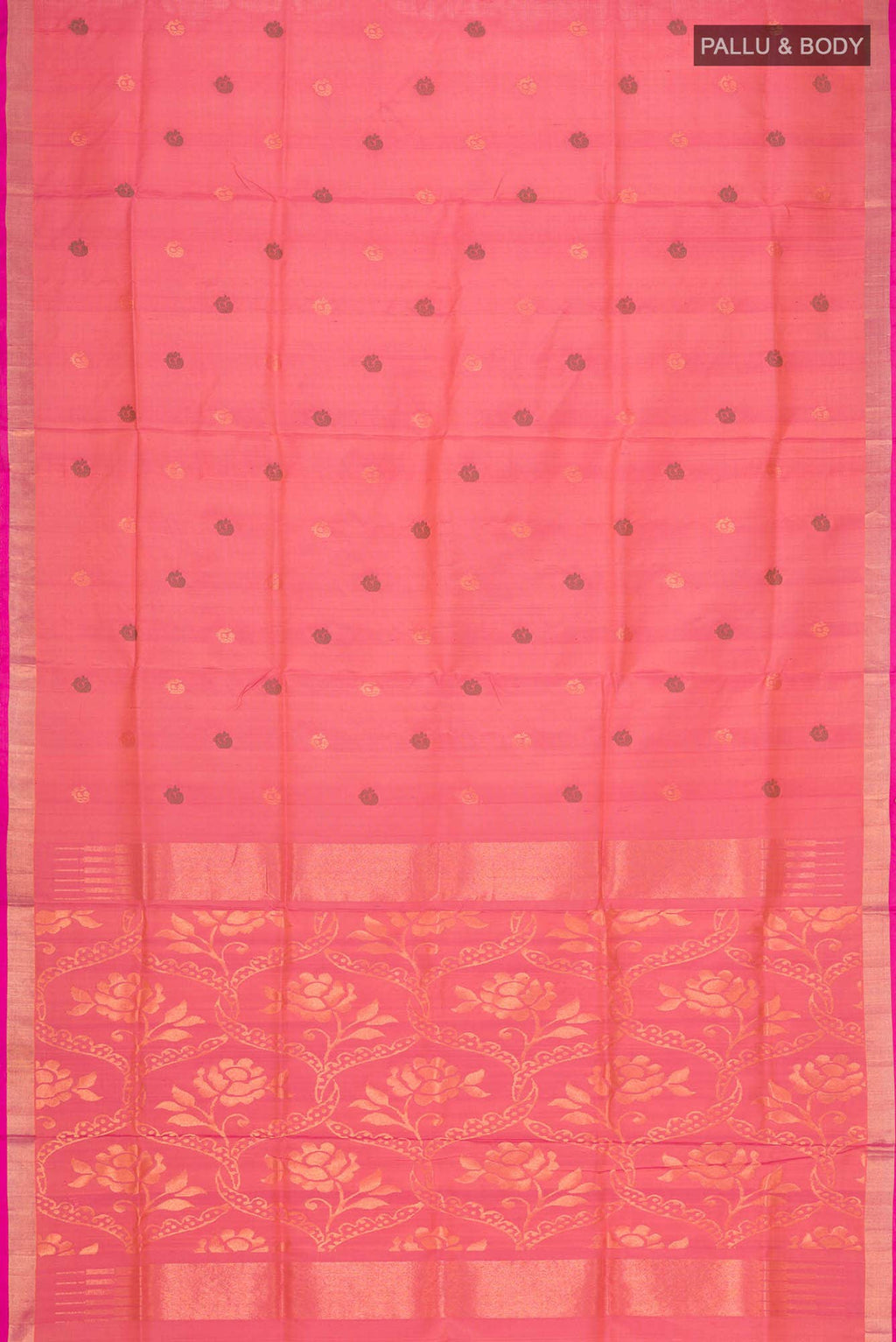 Pink with Orange Dual Tone Uppada Silk Saree
