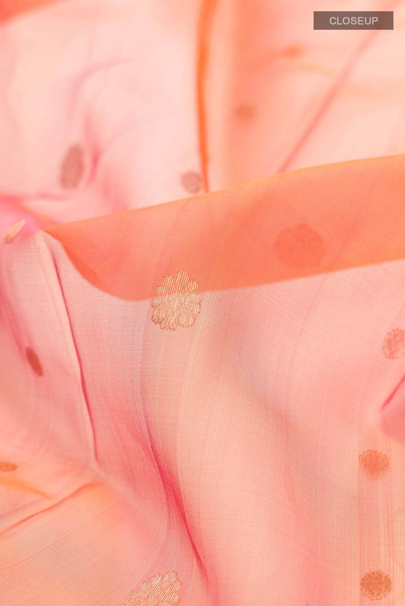 Orange Chanderi Silk Cotton Saree