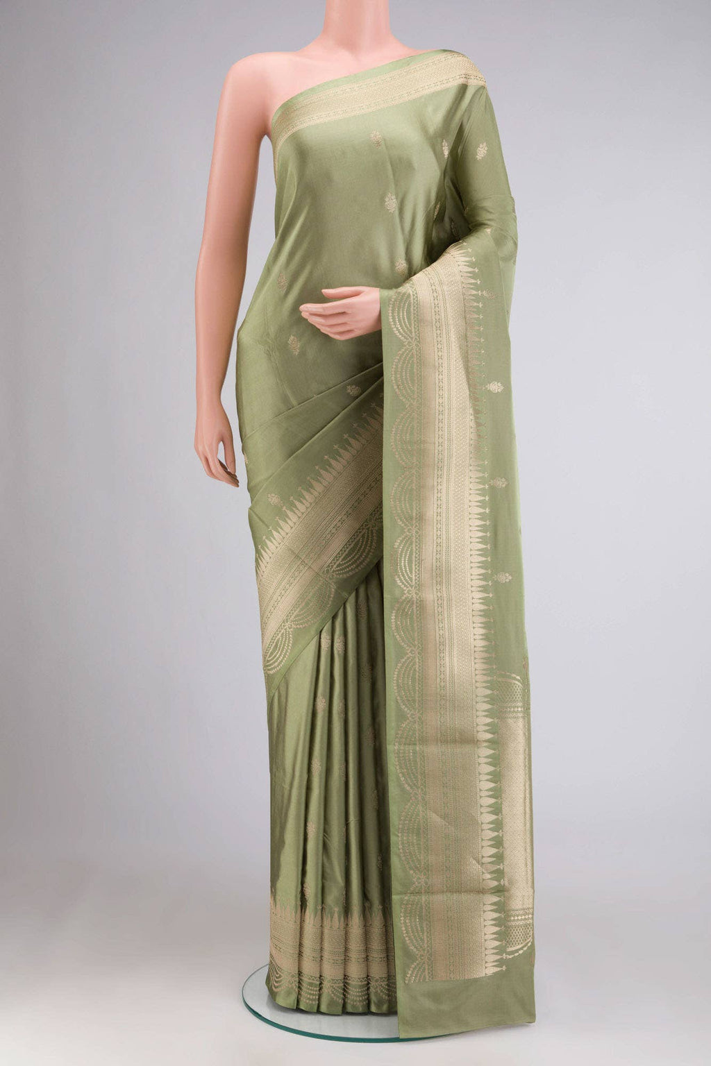 Light Green Banarasi Katan Silk Saree