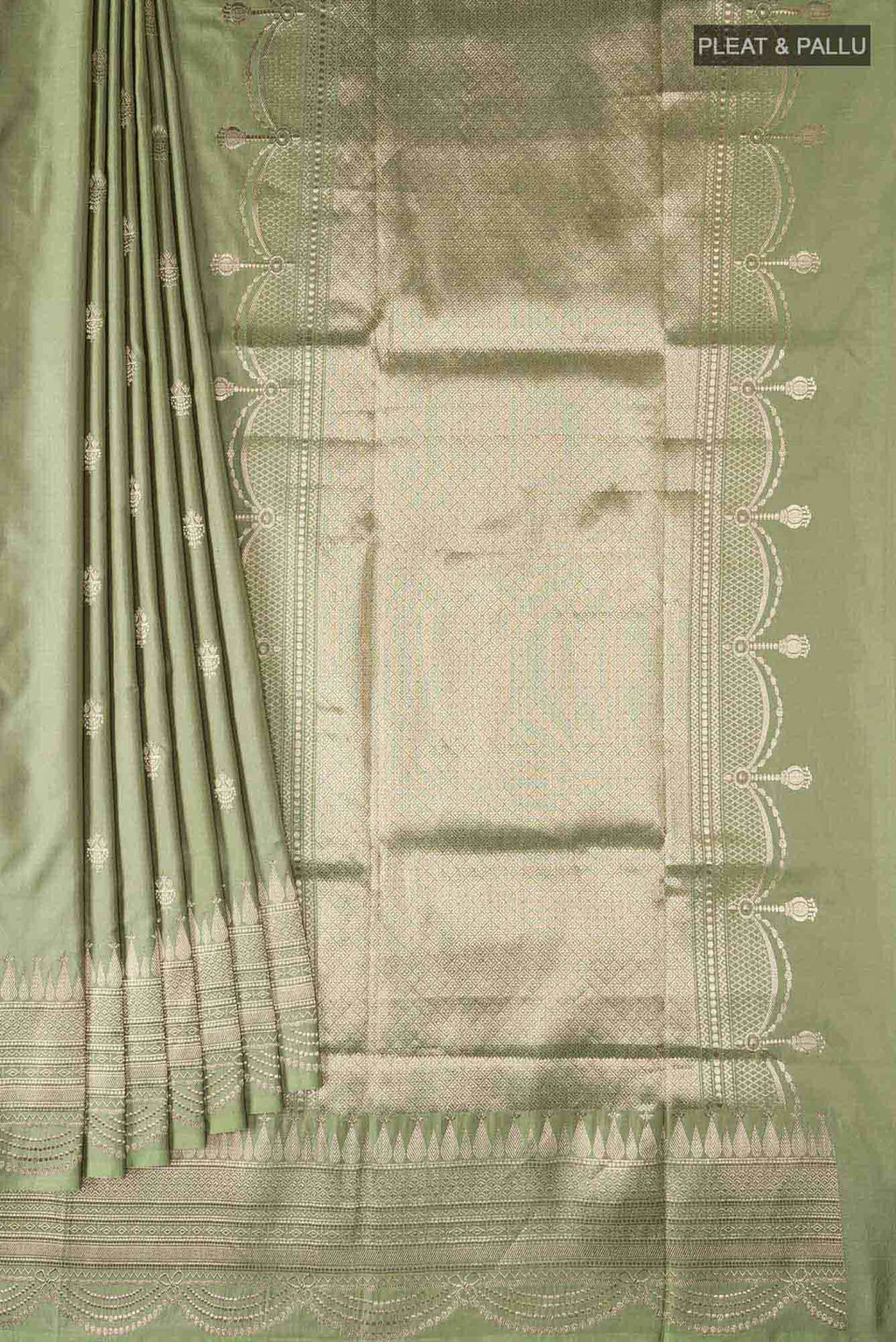 Light Green Banarasi Katan Silk Saree