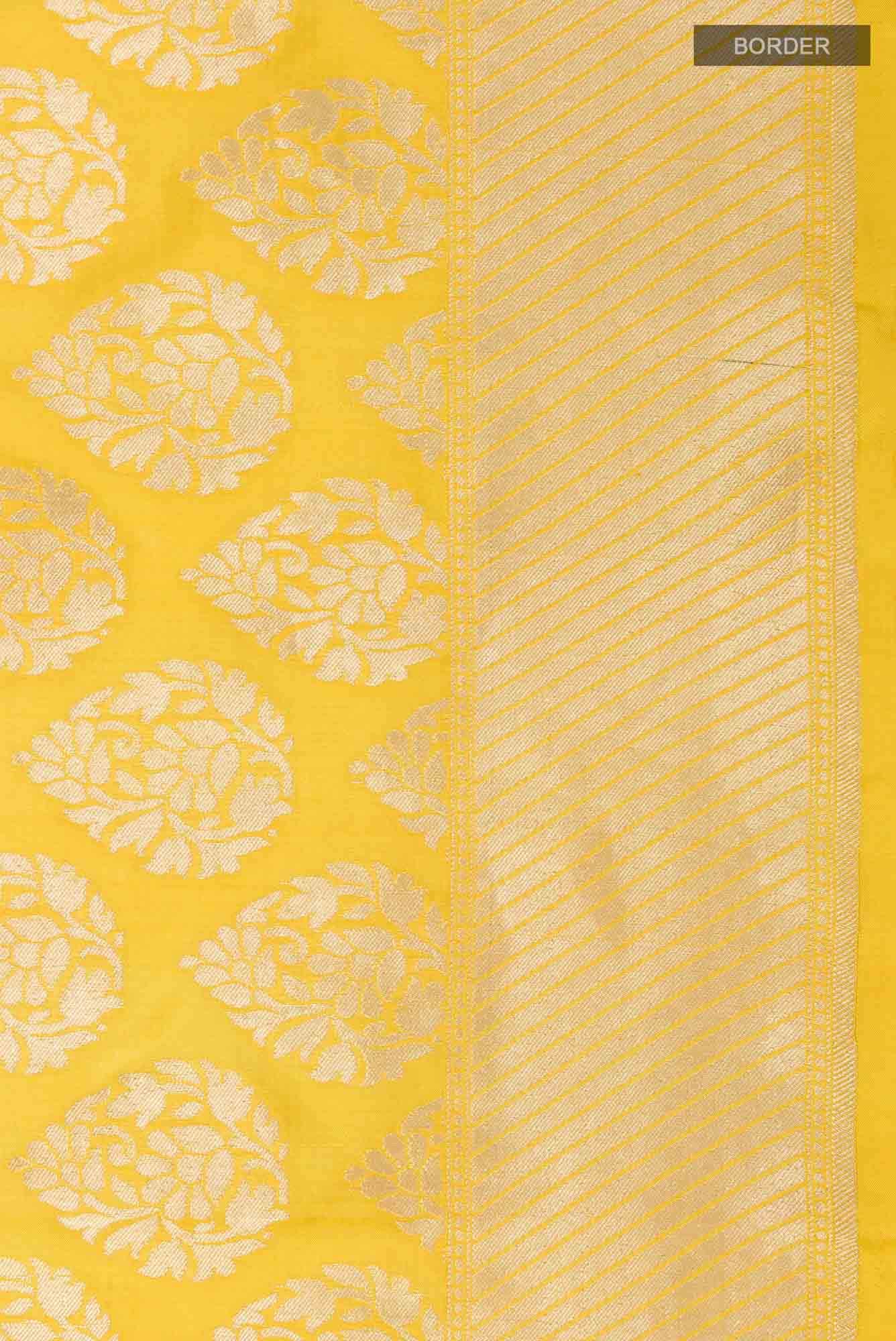 Yellow Banarasi Silk Saree