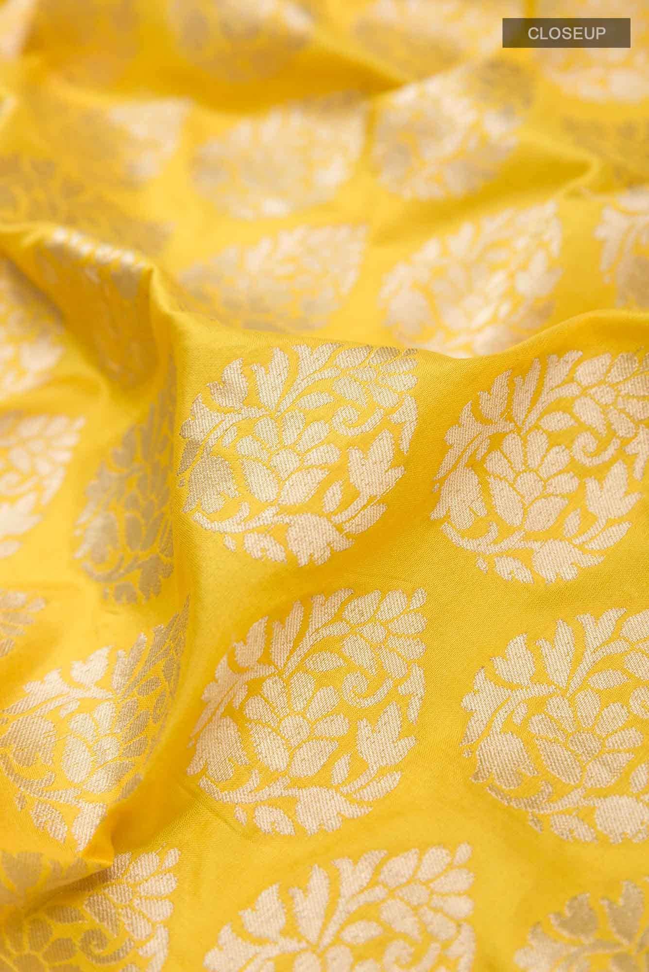 Yellow Banarasi Silk Saree