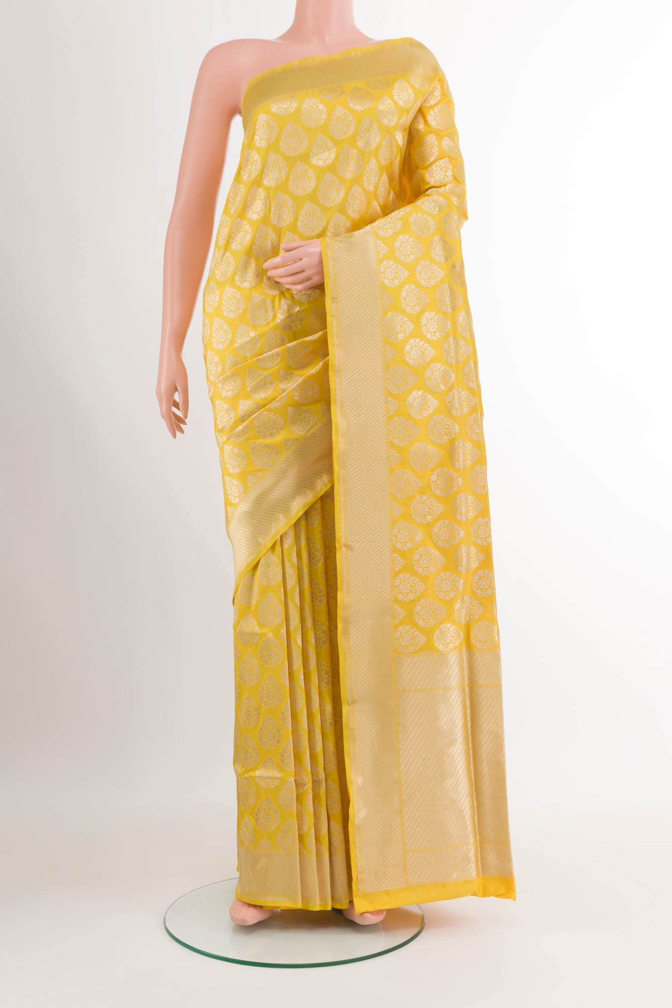 Yellow Banarasi Silk Saree