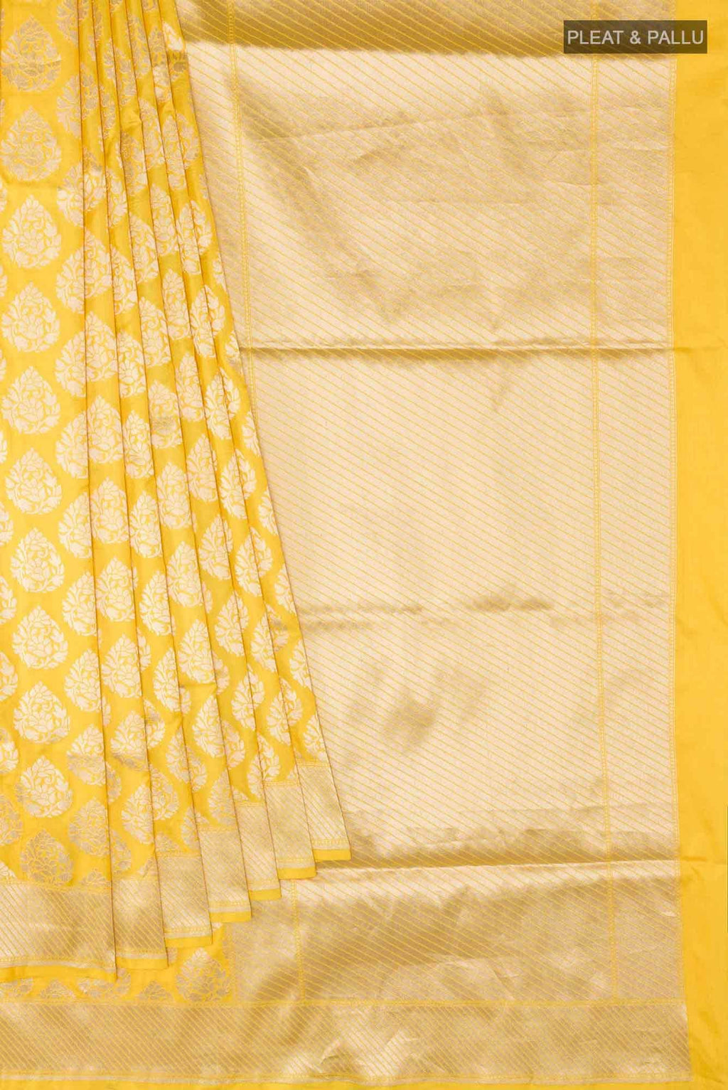 Yellow Banarasi Silk Saree